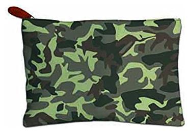 

Techbyte Canvas Multipurpose Zipper Pouch Cosmetic Bag Travel Case For Girls Women and Gift Purpose (Military Print Green)