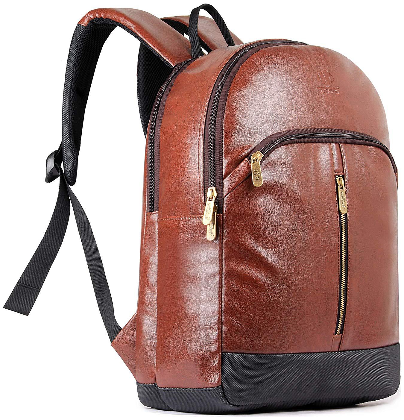 

The Clownfish Herculean 27 Liter Faux Leather Chestnut Brown Laptop Backpacks for 15 6 inch Laptops Laptop Backpack
