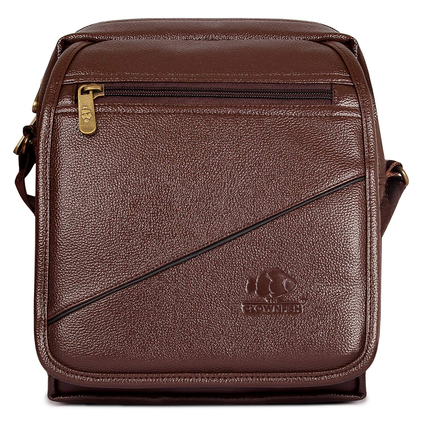 

The Clownfish Fasino Sling Bag Sling Bag for travel Sling bag for Men Sling Bag For Women Side Bag for Girls Side Bag for Men Messenger Bag Tablet Bag (Chestnut Brown)