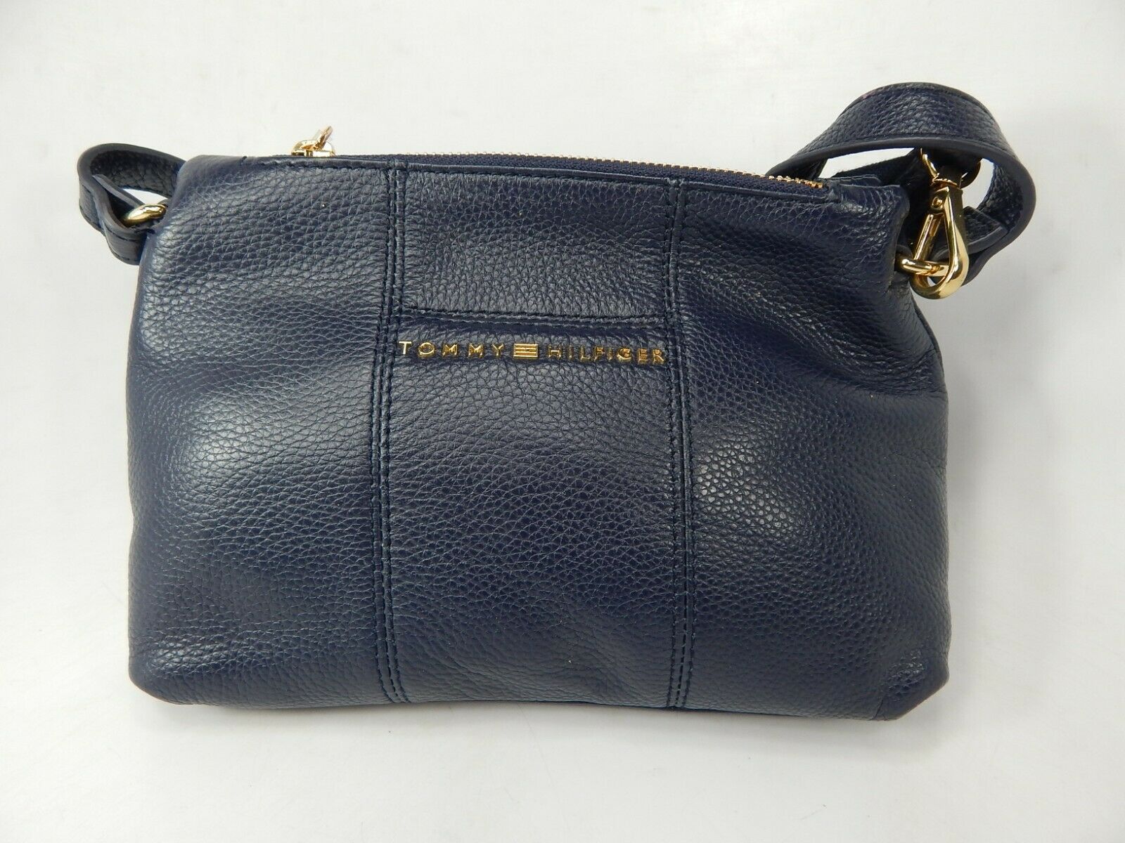 

Tommy Hilfiger Pauletta Size Small Leather Shoulder Hobo Bag Navy