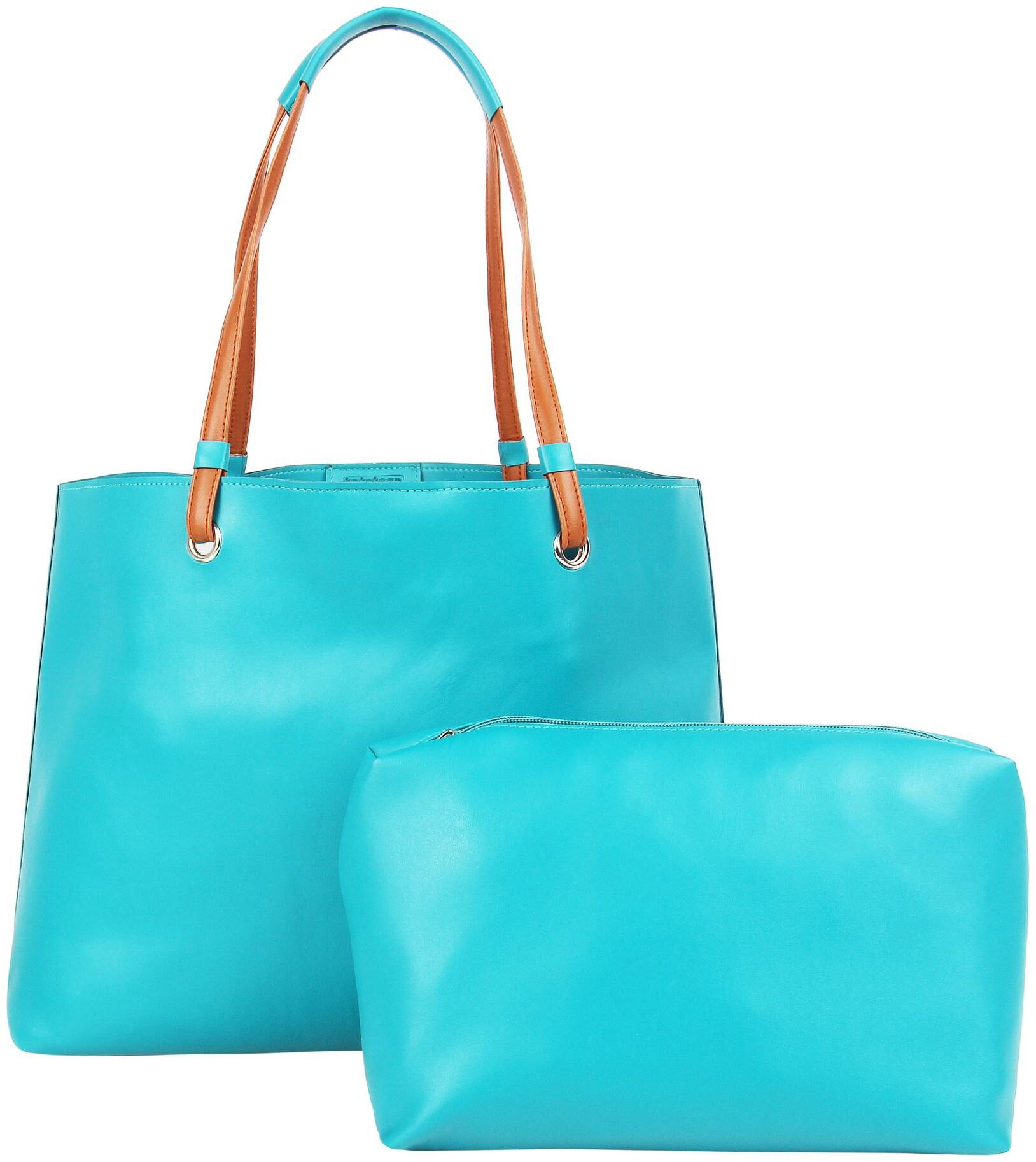 

Toteteca Bag Works Blue Faux Leather Shoulder Bag