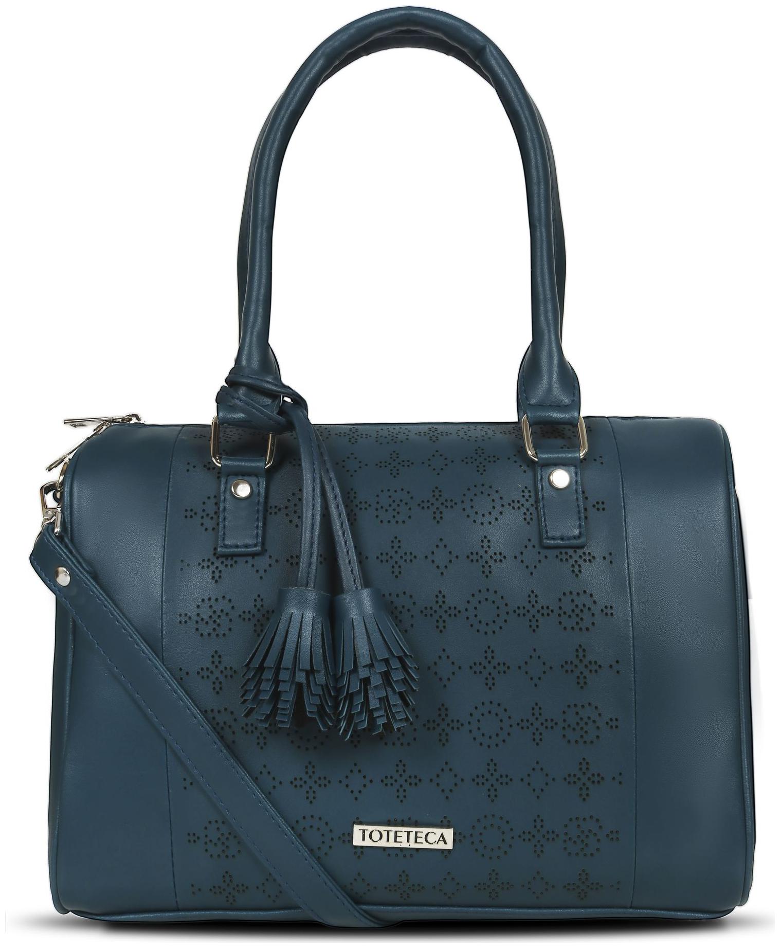 

Toteteca Bag Works Blue Faux Leather Shoulder Bag