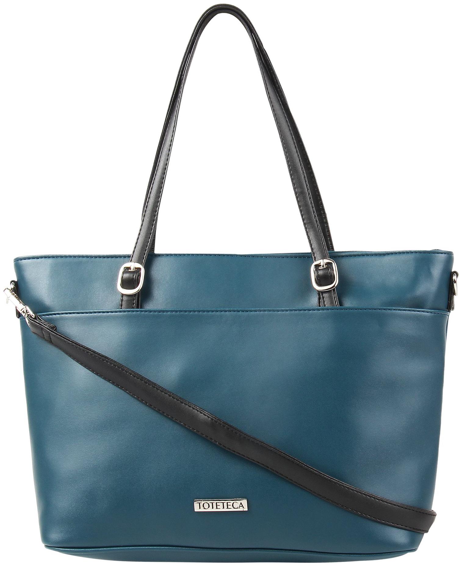 

Toteteca Bag Works Blue Faux Leather Shoulder Bag