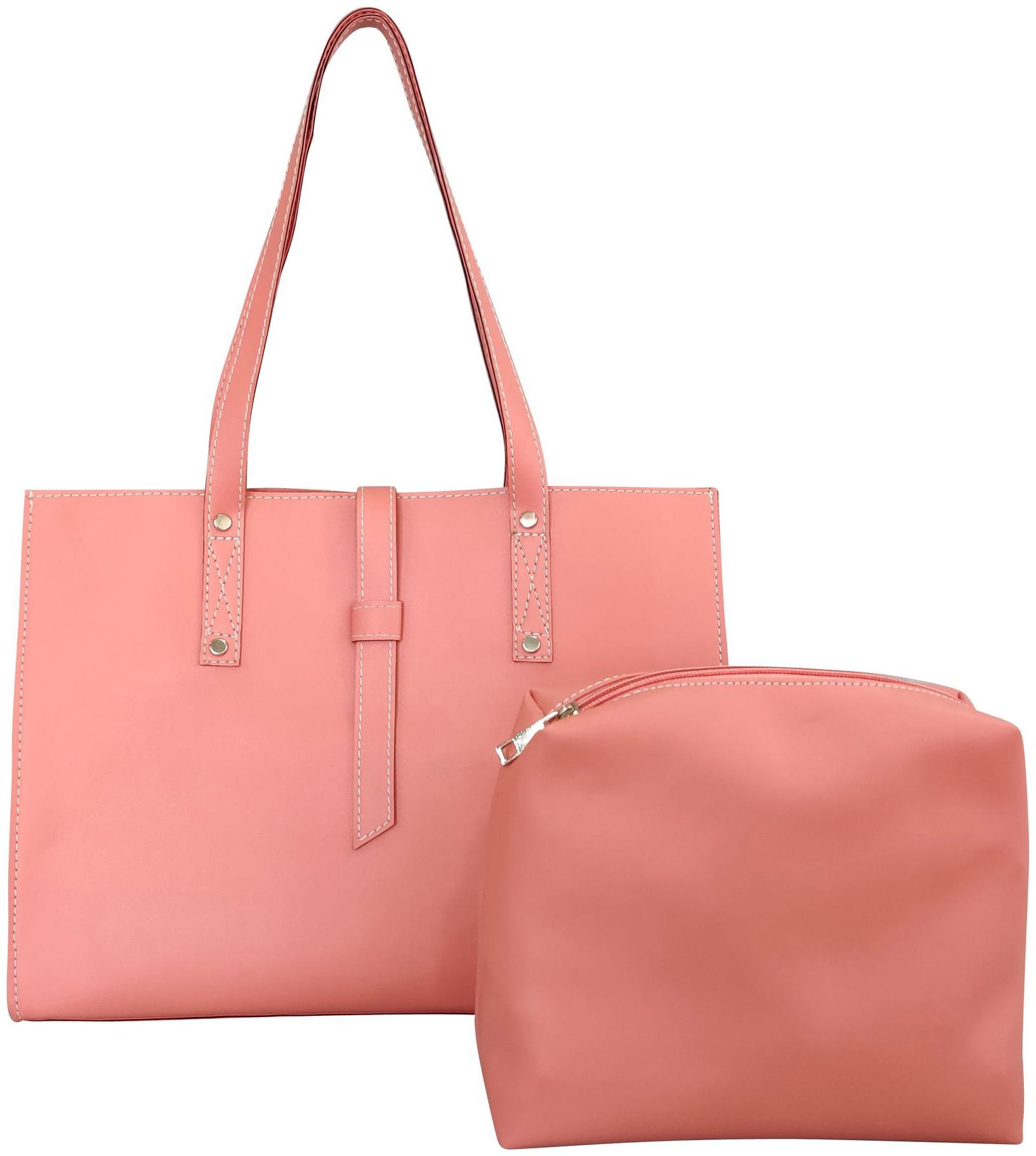 

Toteteca Bag Works Pink Faux Leather Shoulder Bag