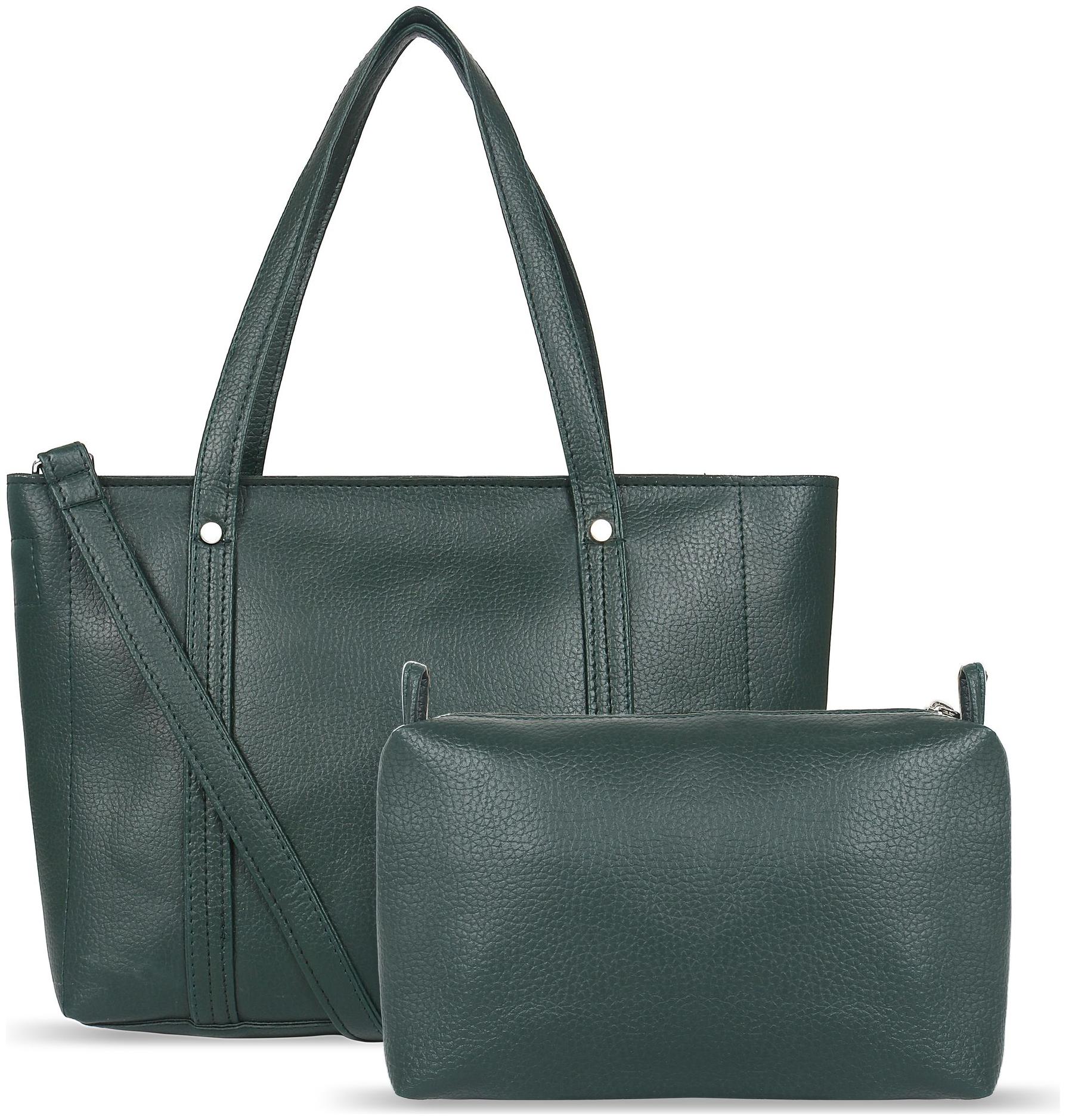 

Toteteca Bag Works Green Faux Leather Shoulder Bag