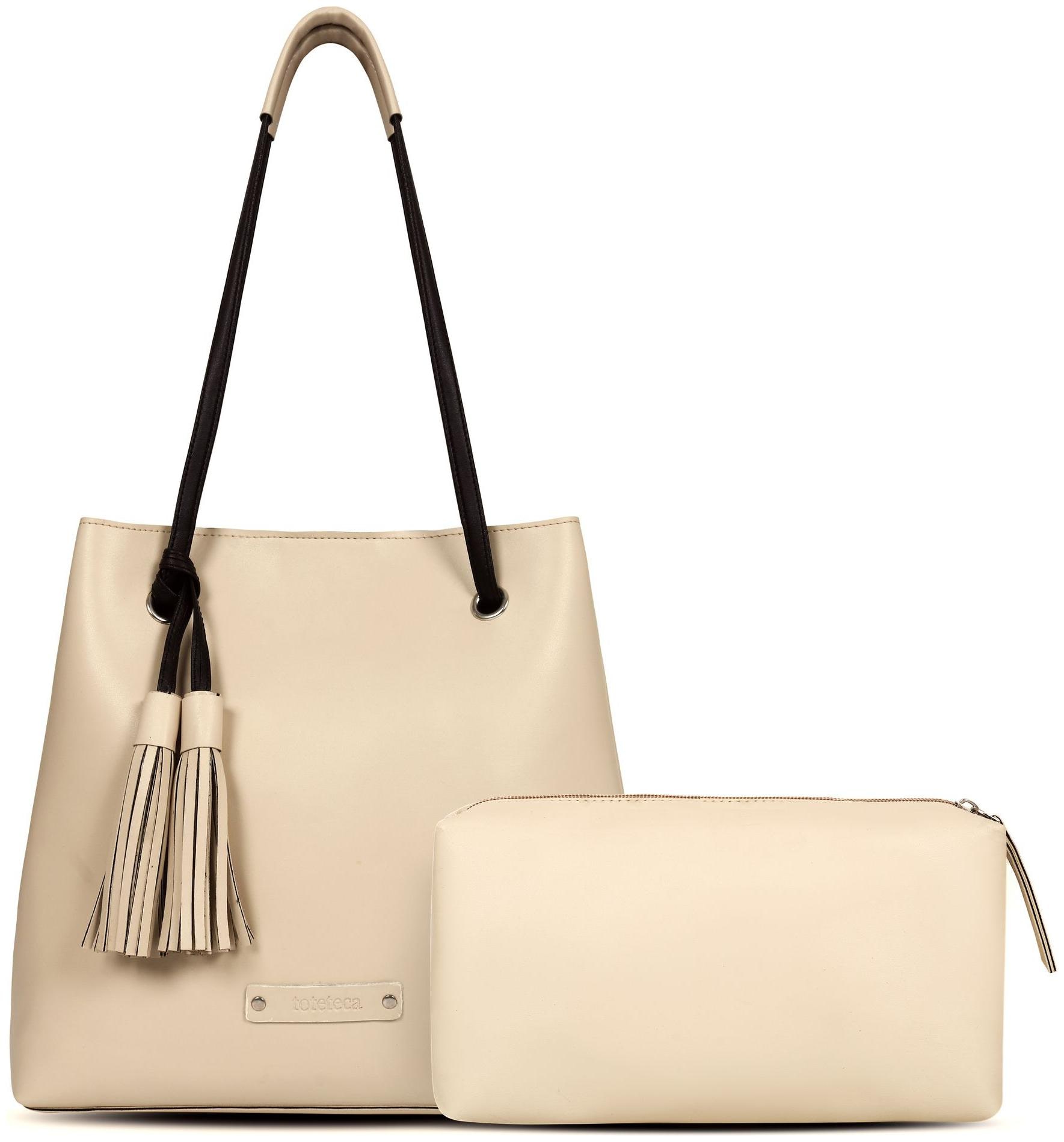 

Toteteca Bag Works Beige Faux Leather Shoulder Bag