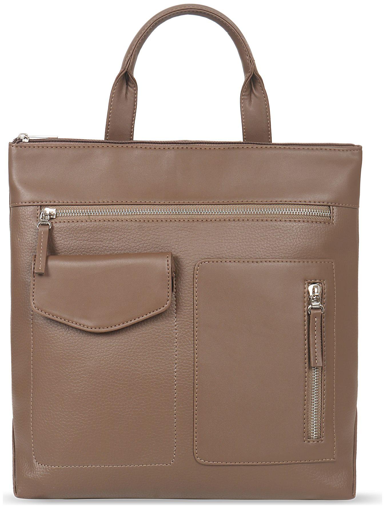 

Toteteca Bag Works Beige Faux Leather Backpack