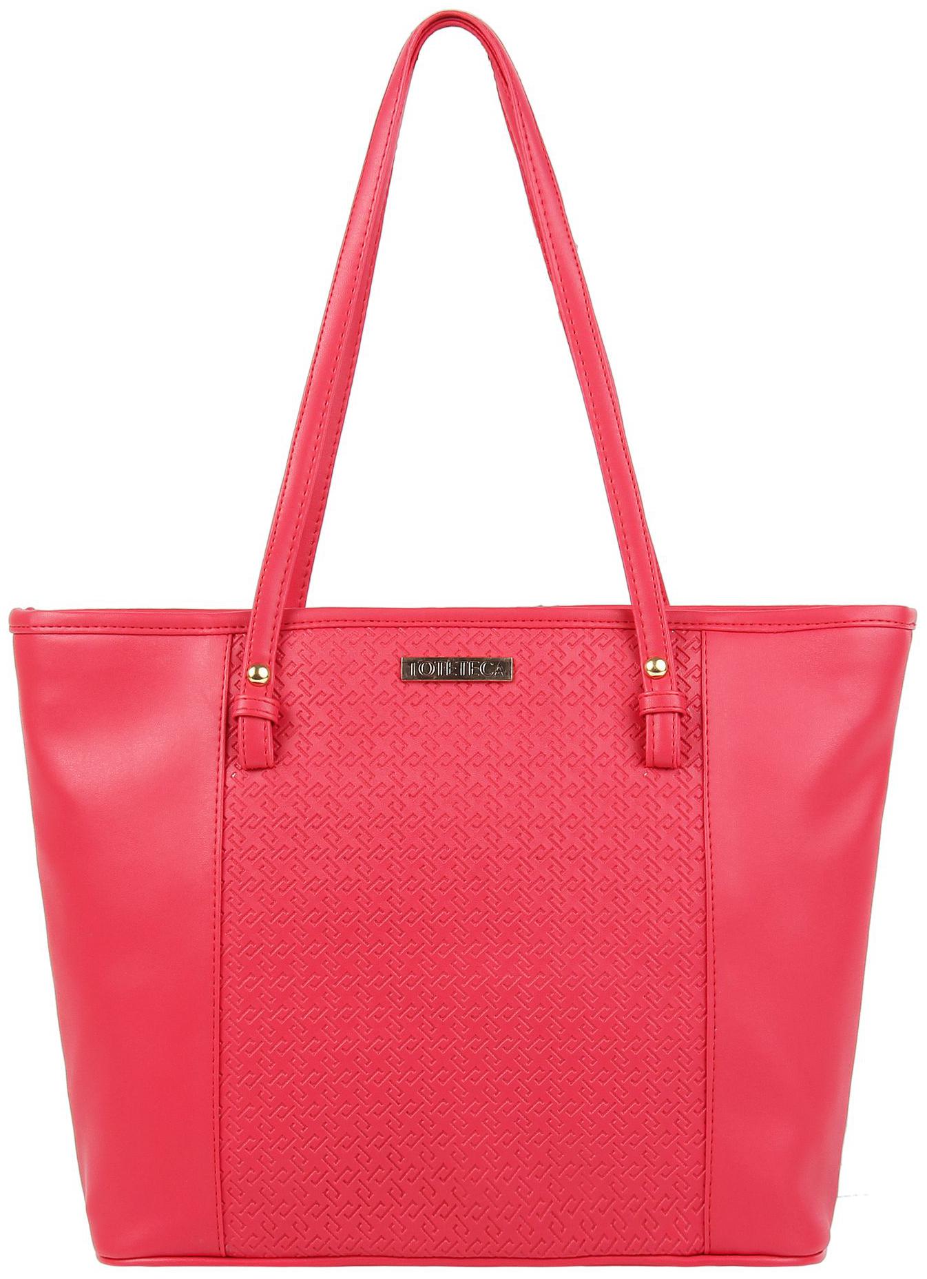 

Toteteca Bag Works Pink Faux Leather Shoulder Bag