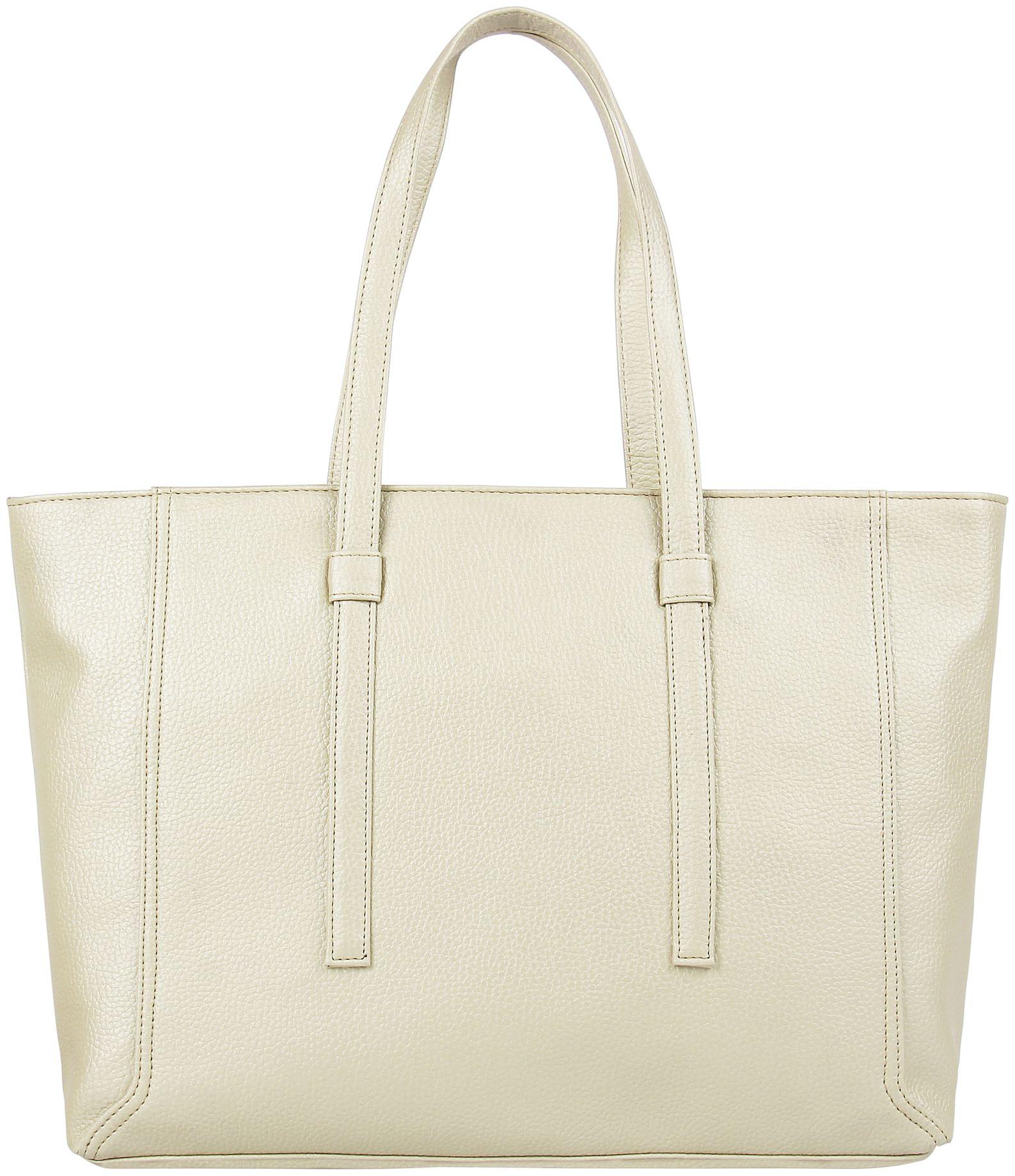 

Toteteca Bag Works Women Solid Faux Leather - Tote Bag Gold