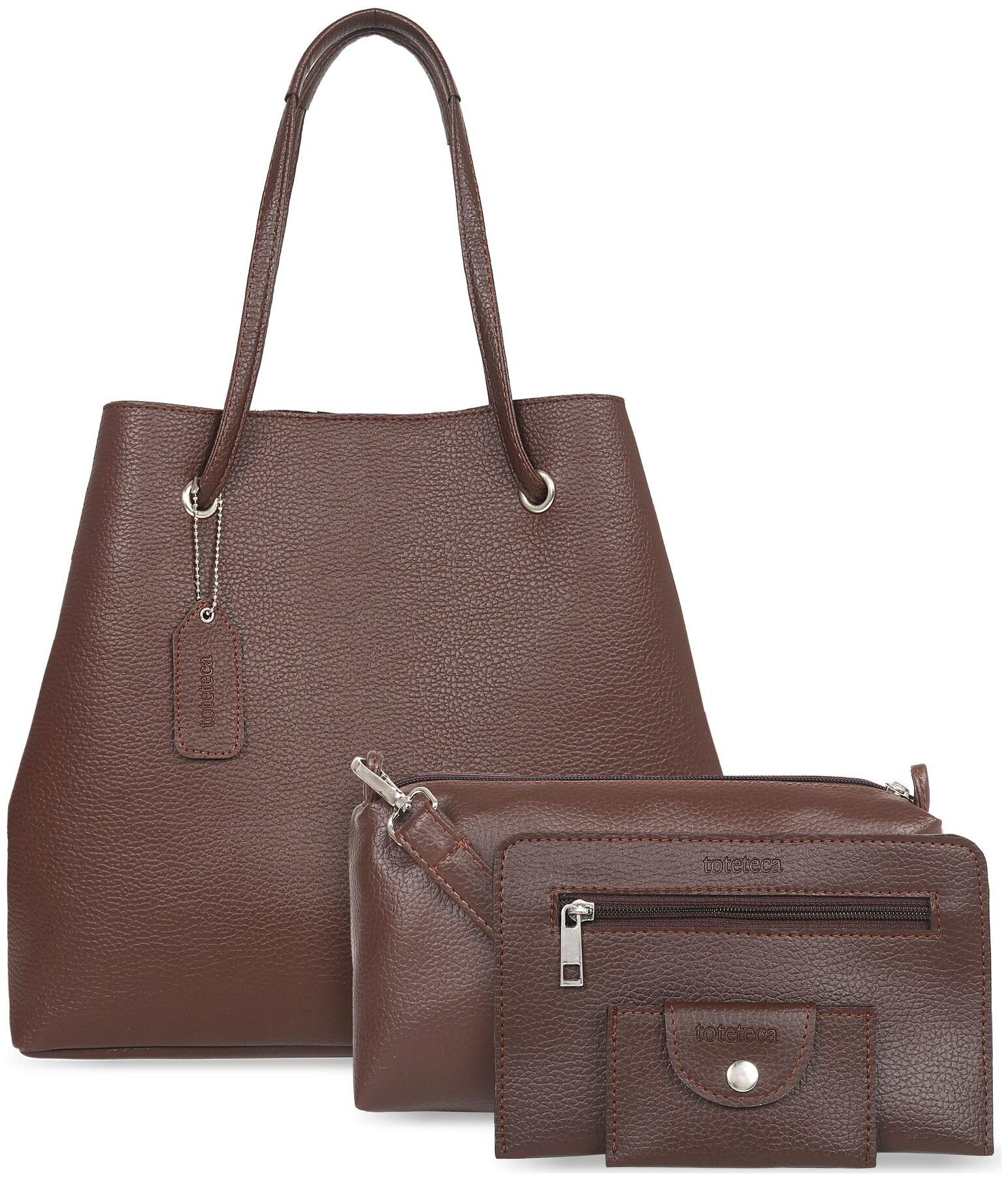 

Toteteca Bag Works Brown Faux Leather Shoulder Bag