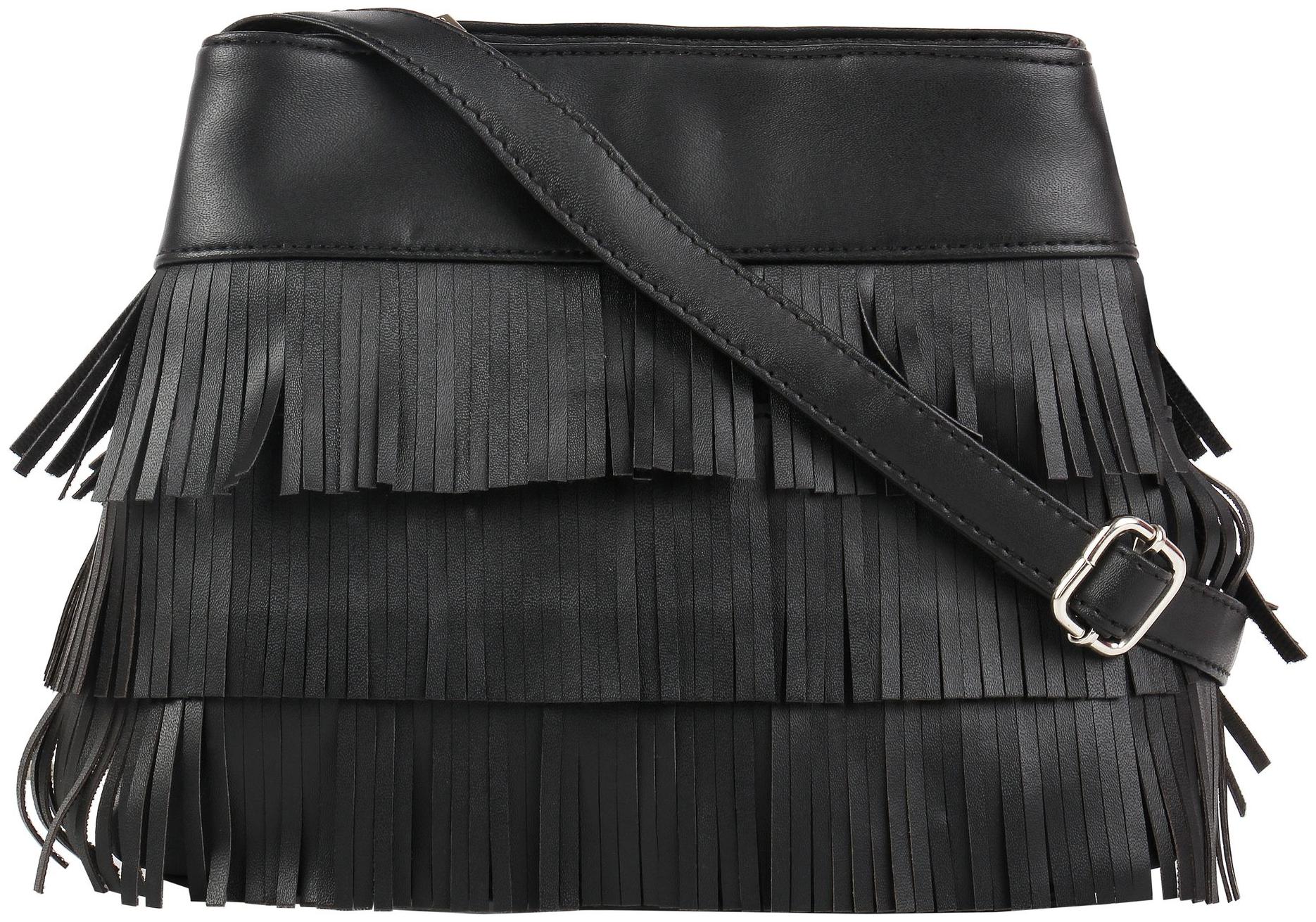 

Toteteca Bag Works Black Faux Leather Solid Sling Bag