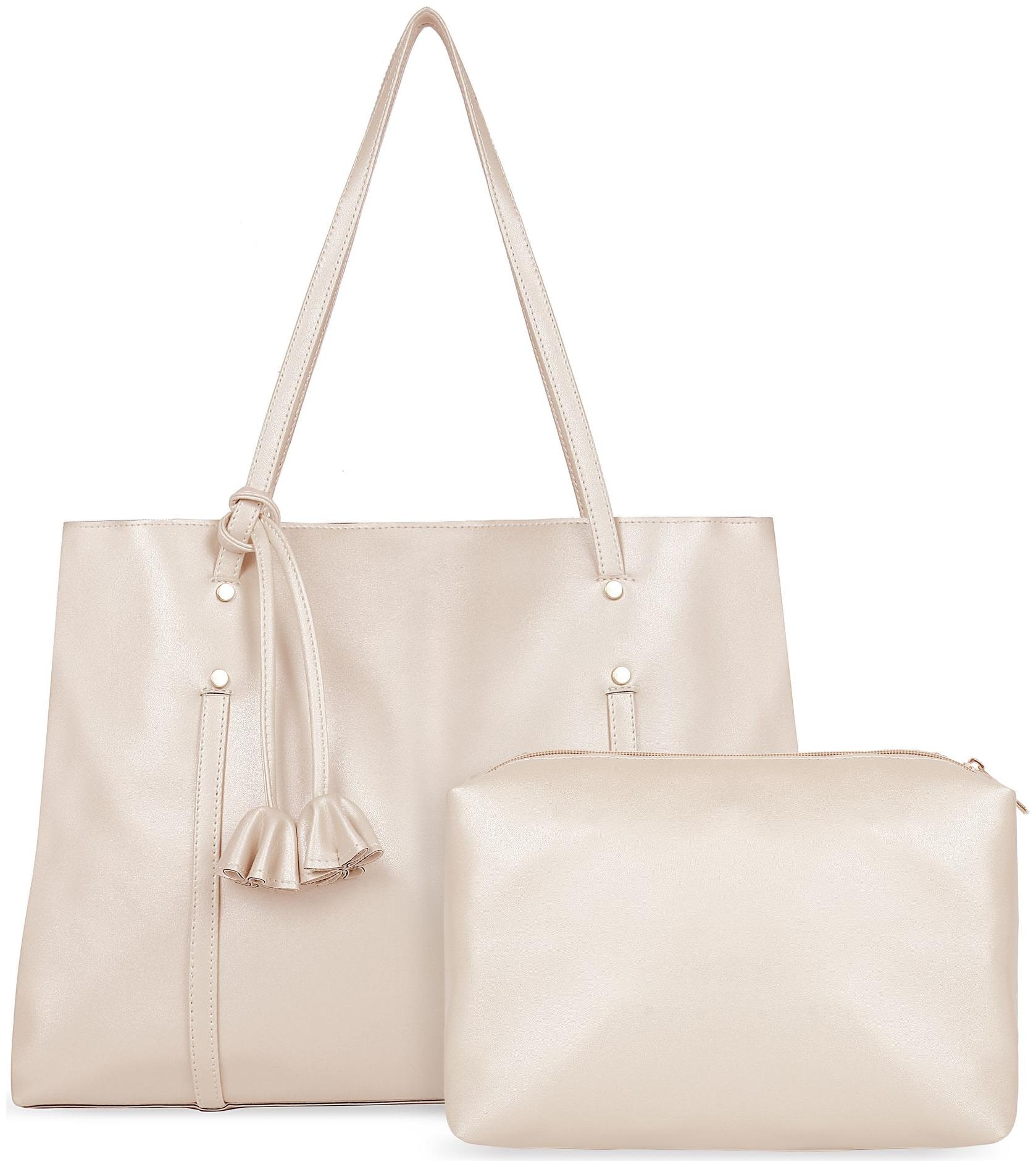 

Toteteca Bag Works Gold Faux Leather Shoulder Bag