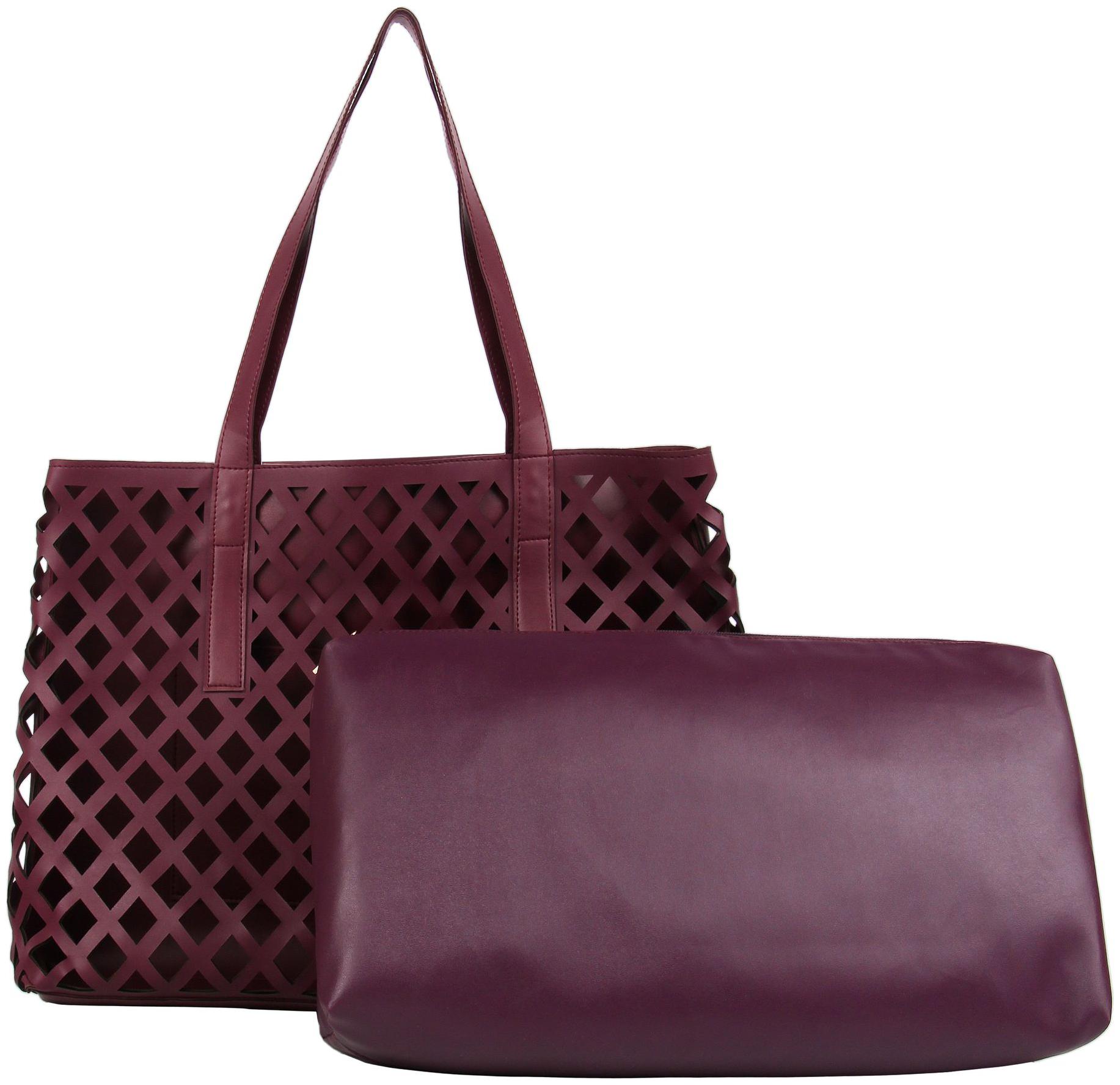 

Toteteca Bag Works Purple Faux Leather Shoulder Bag