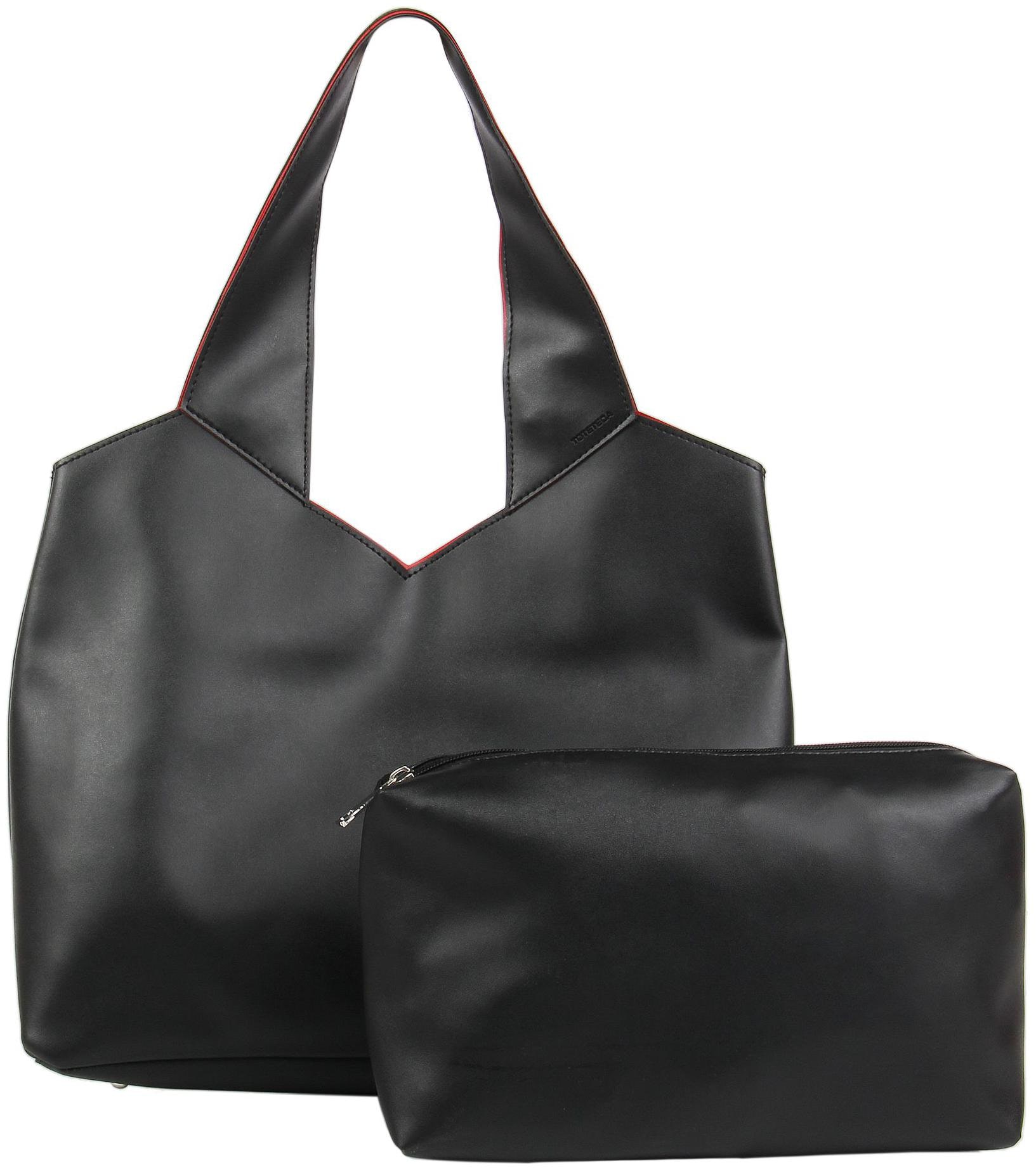 

Toteteca Bag Works Black Faux Leather Shoulder Bag