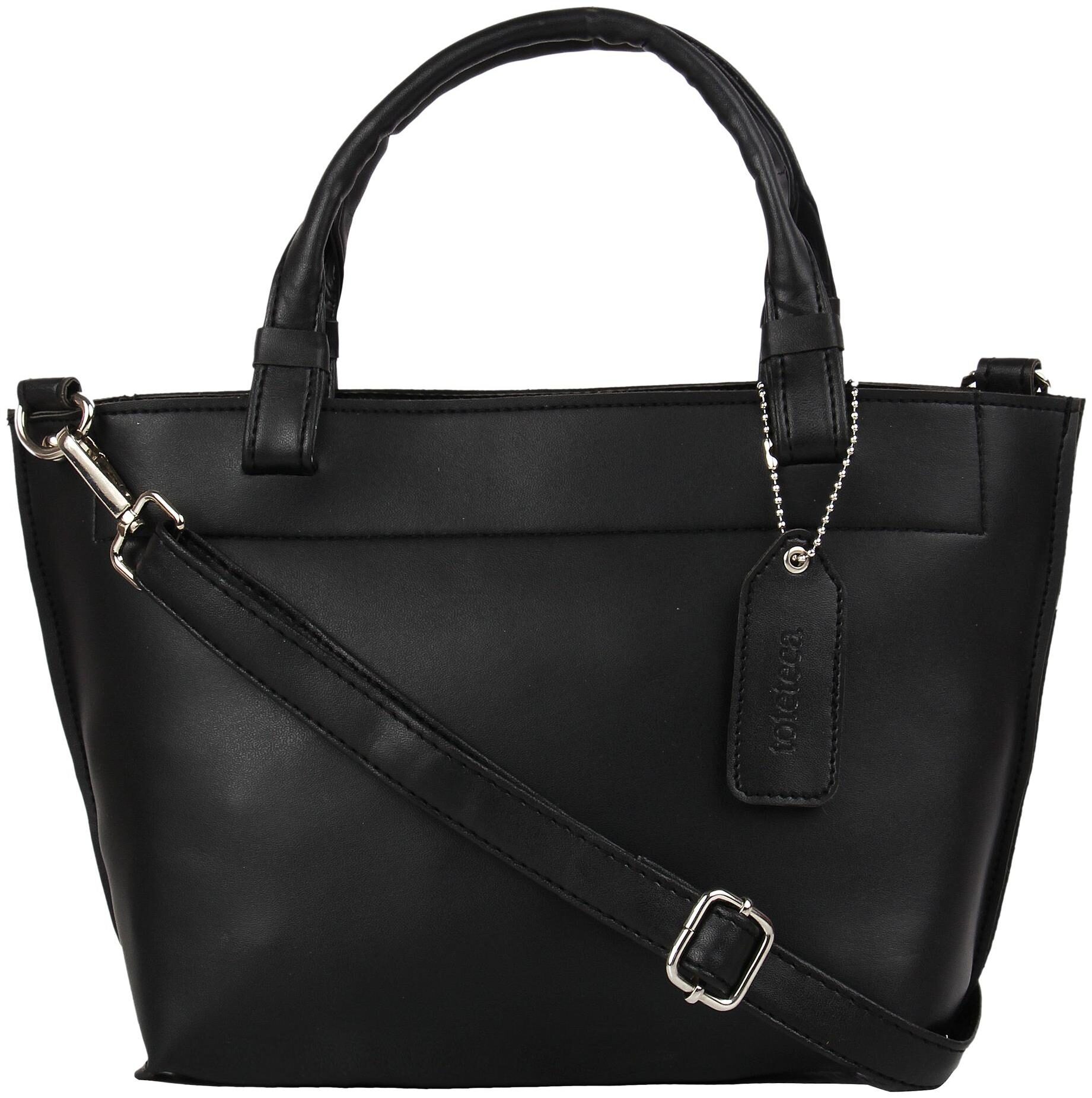 

Toteteca Bag Works Black Faux Leather Solid Sling Bag
