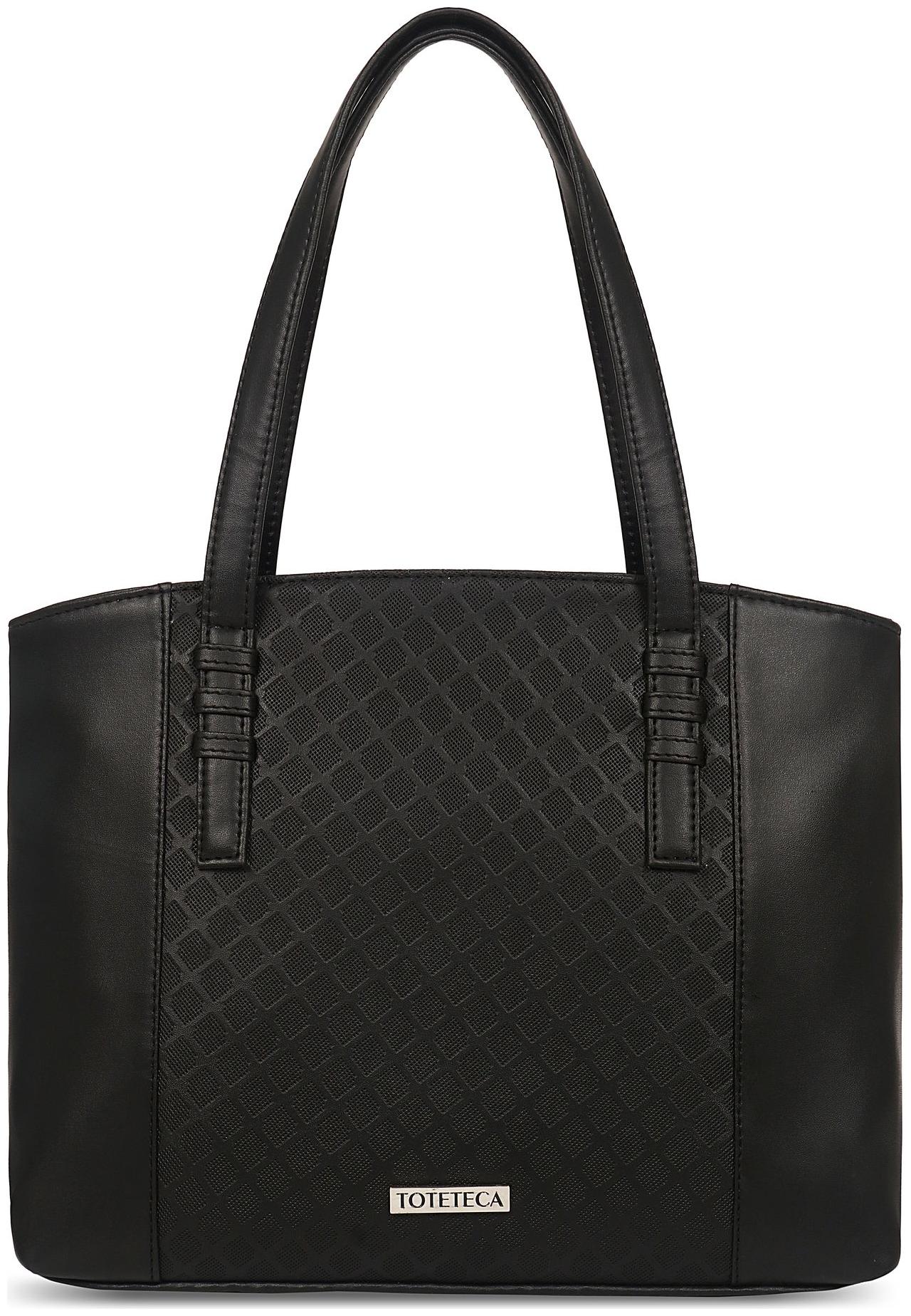

Toteteca Bag Works Black Faux Leather Shoulder Bag