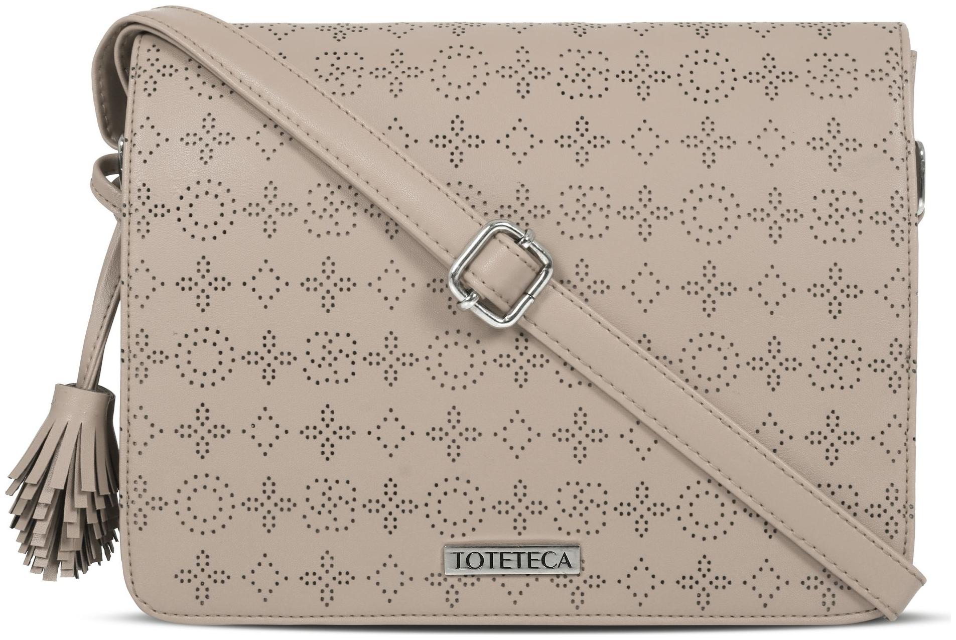 

Toteteca Bag Works Beige Faux Leather Solid Sling Bag