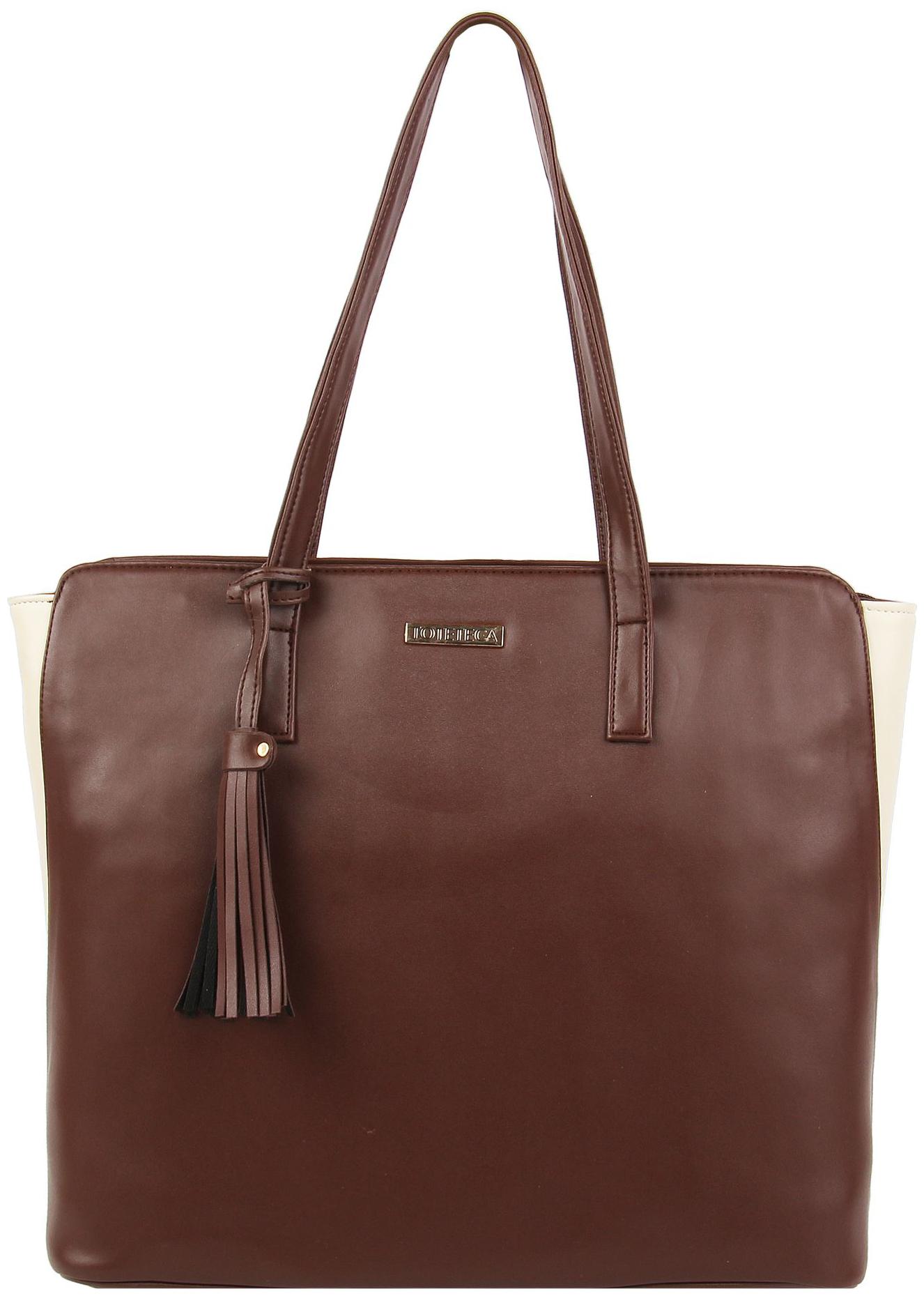 

Toteteca Bag Works Brown Faux Leather Shoulder Bag