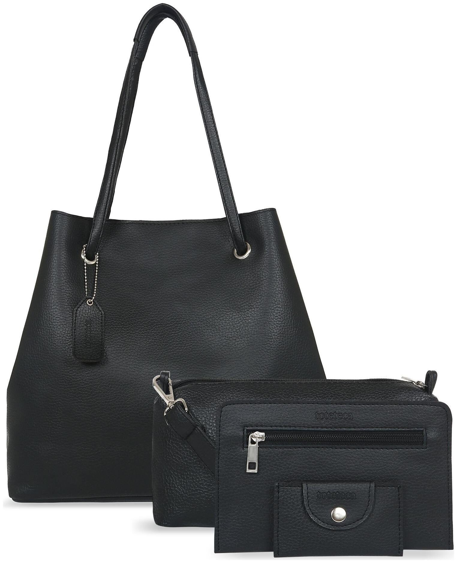 

Toteteca Bag Works Black Faux Leather Shoulder Bag
