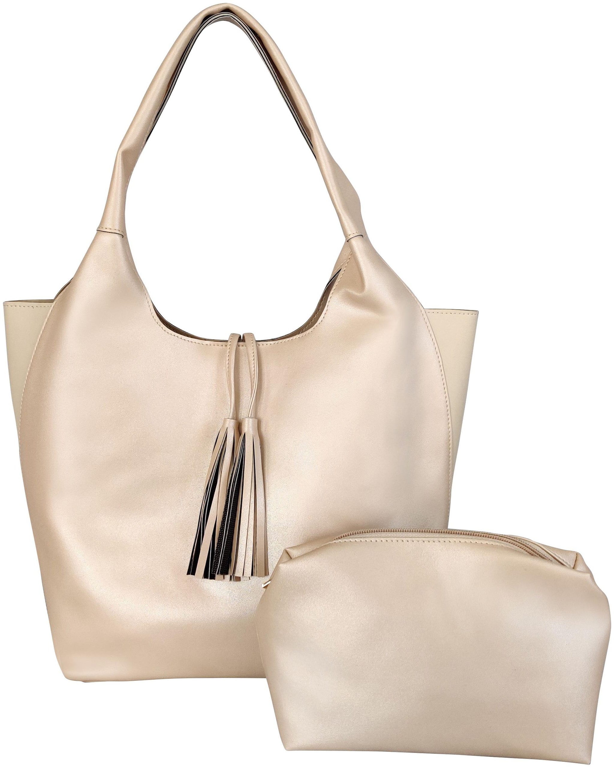 

Toteteca Bag Works Gold Faux Leather Shoulder Bag