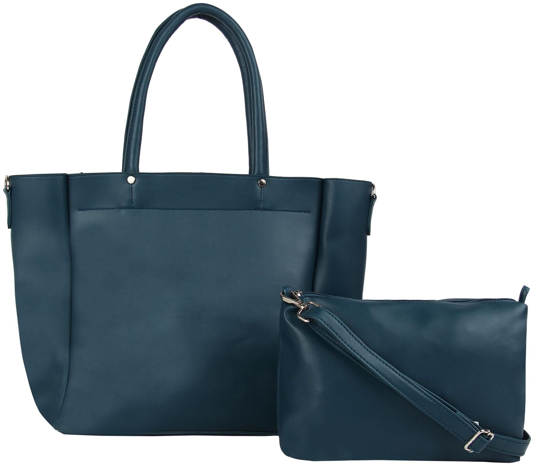 

Toteteca Bag Works Blue Faux Leather Shoulder Bag