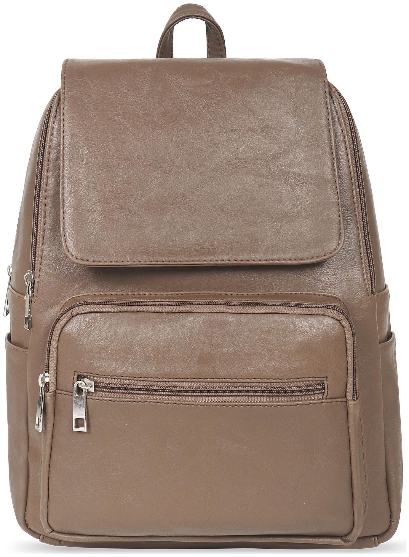 

Toteteca Bag Works Beige Faux Leather Backpack