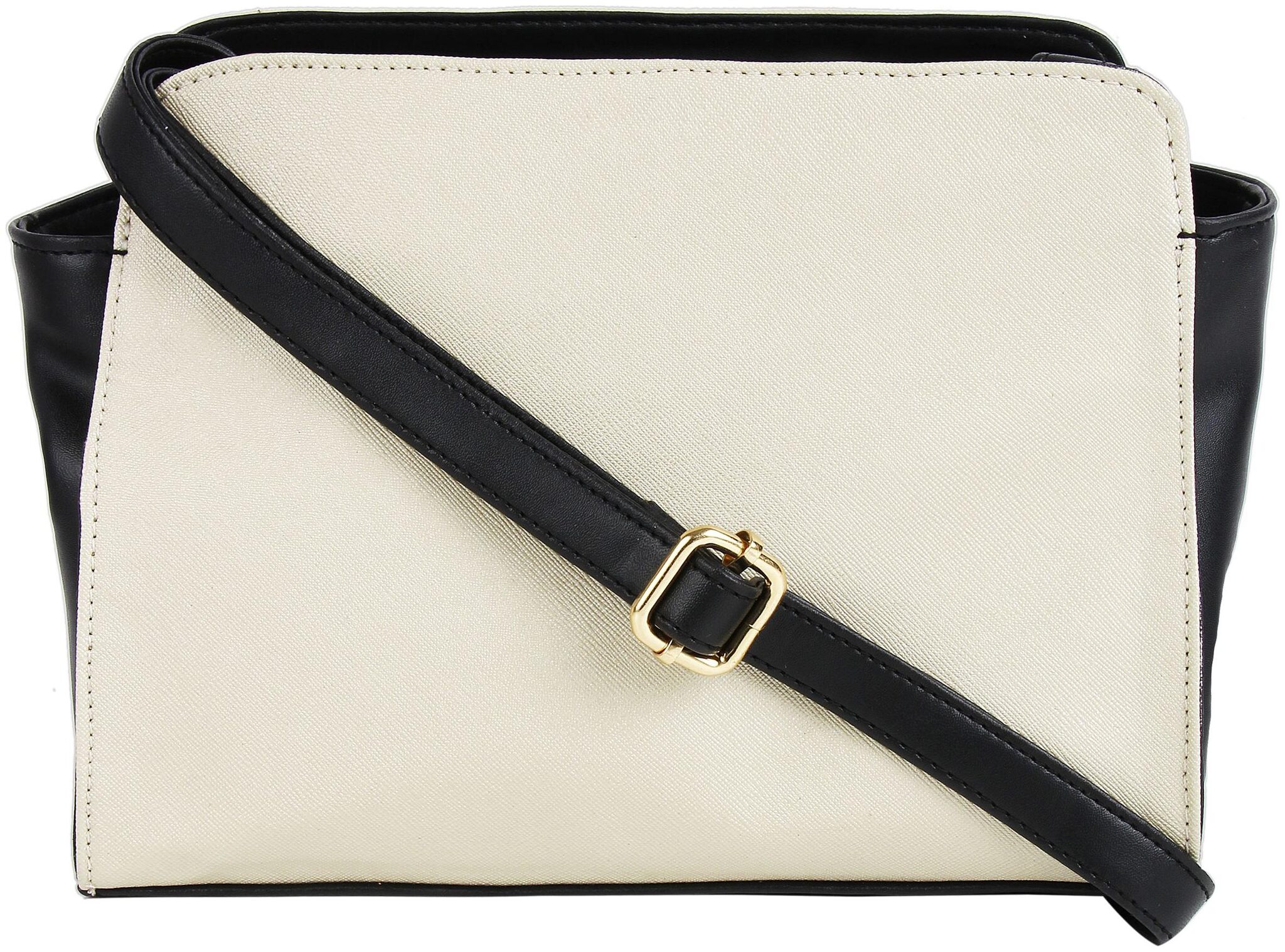 

Toteteca Bag Works White Faux Leather Solid Sling Bag