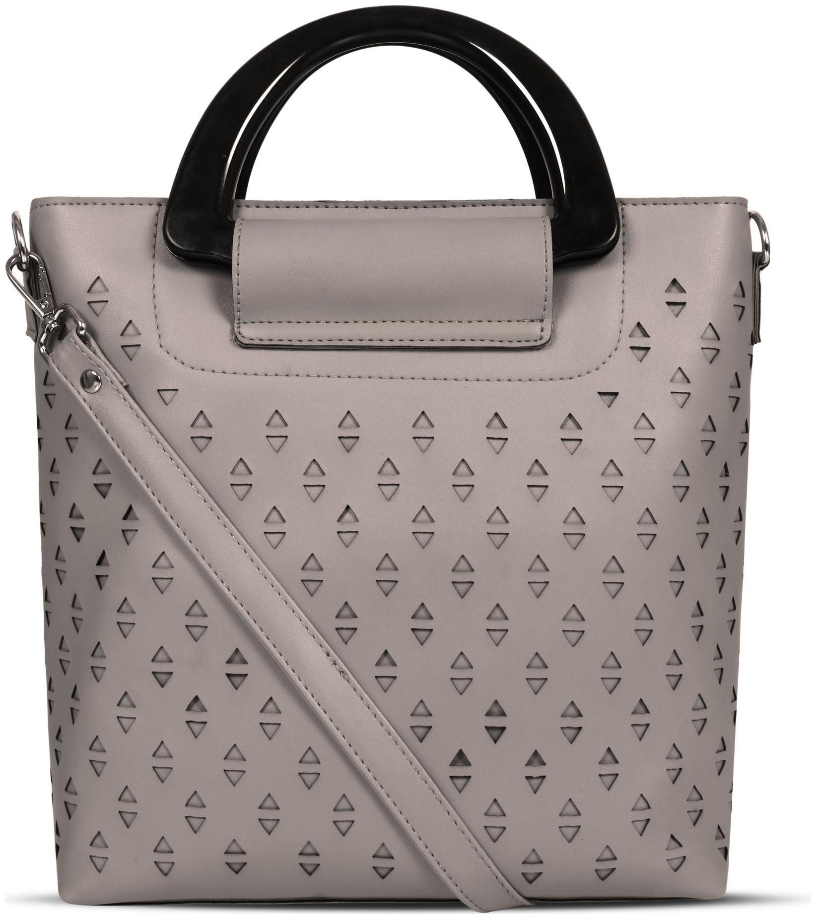

Toteteca Bag Works Silver Faux Leather Solid Sling Bag