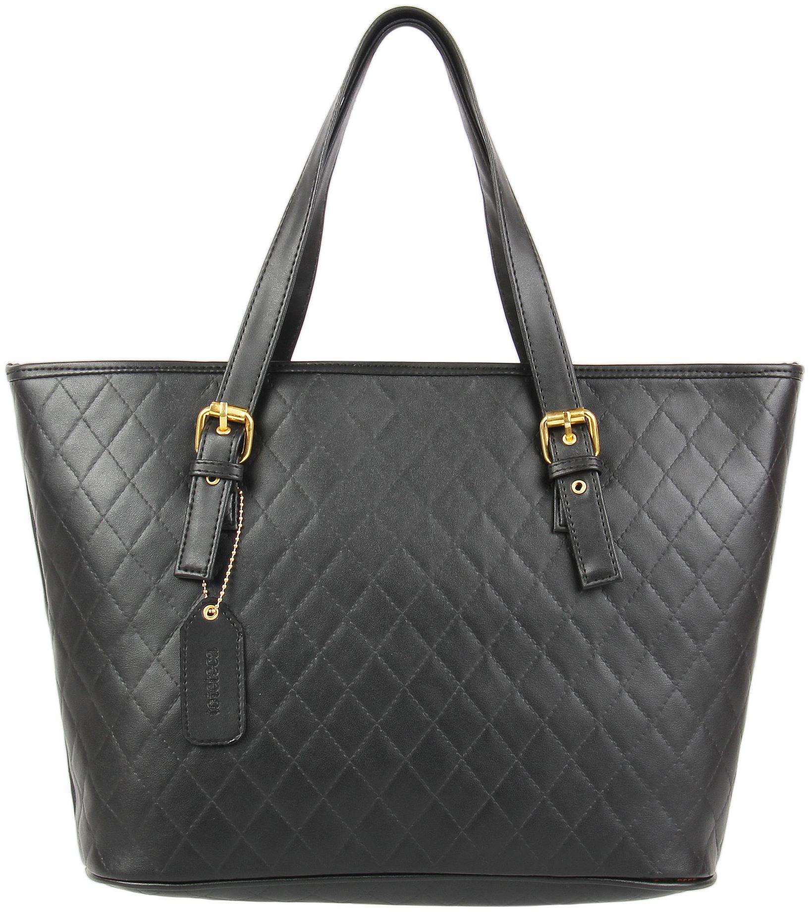 

Toteteca Bag Works Black Faux Leather Shoulder Bag