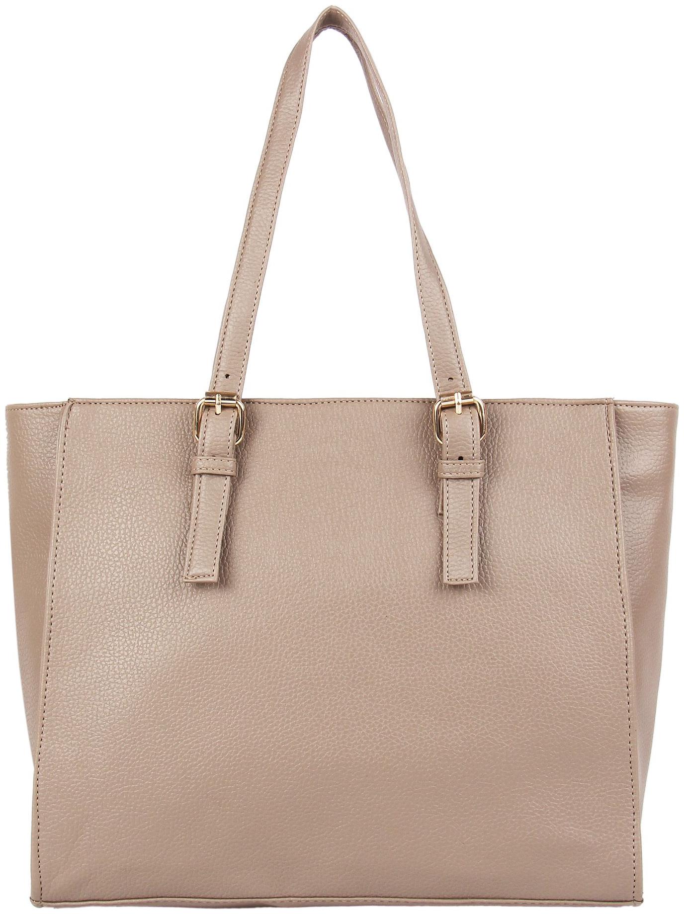 

Toteteca Bag Works Women Solid Faux Leather - Tote Bag Beige