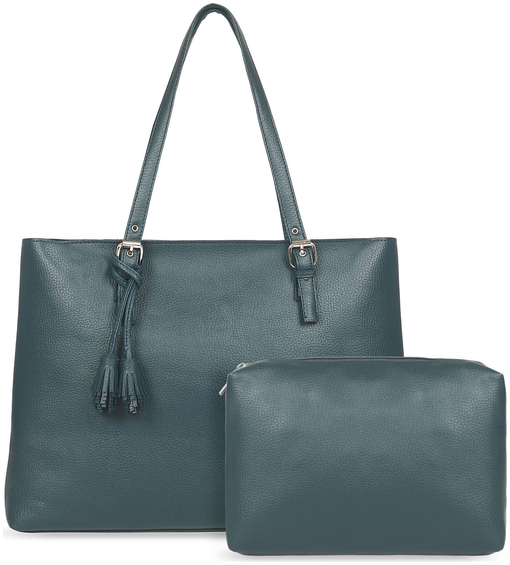 

Toteteca Bag Works Blue Faux Leather Shoulder Bag