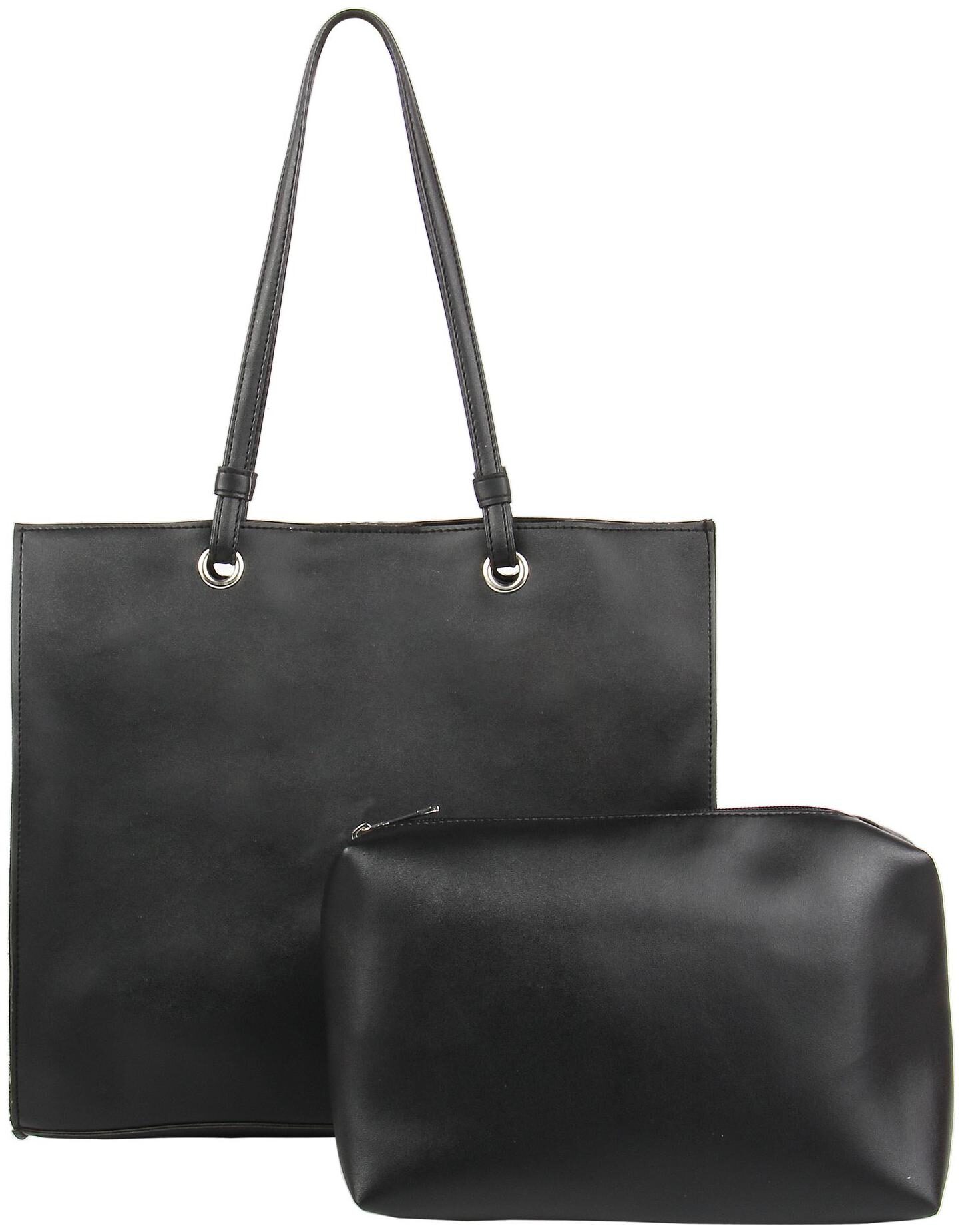 

Toteteca Bag Works Black Faux Leather Shoulder Bag