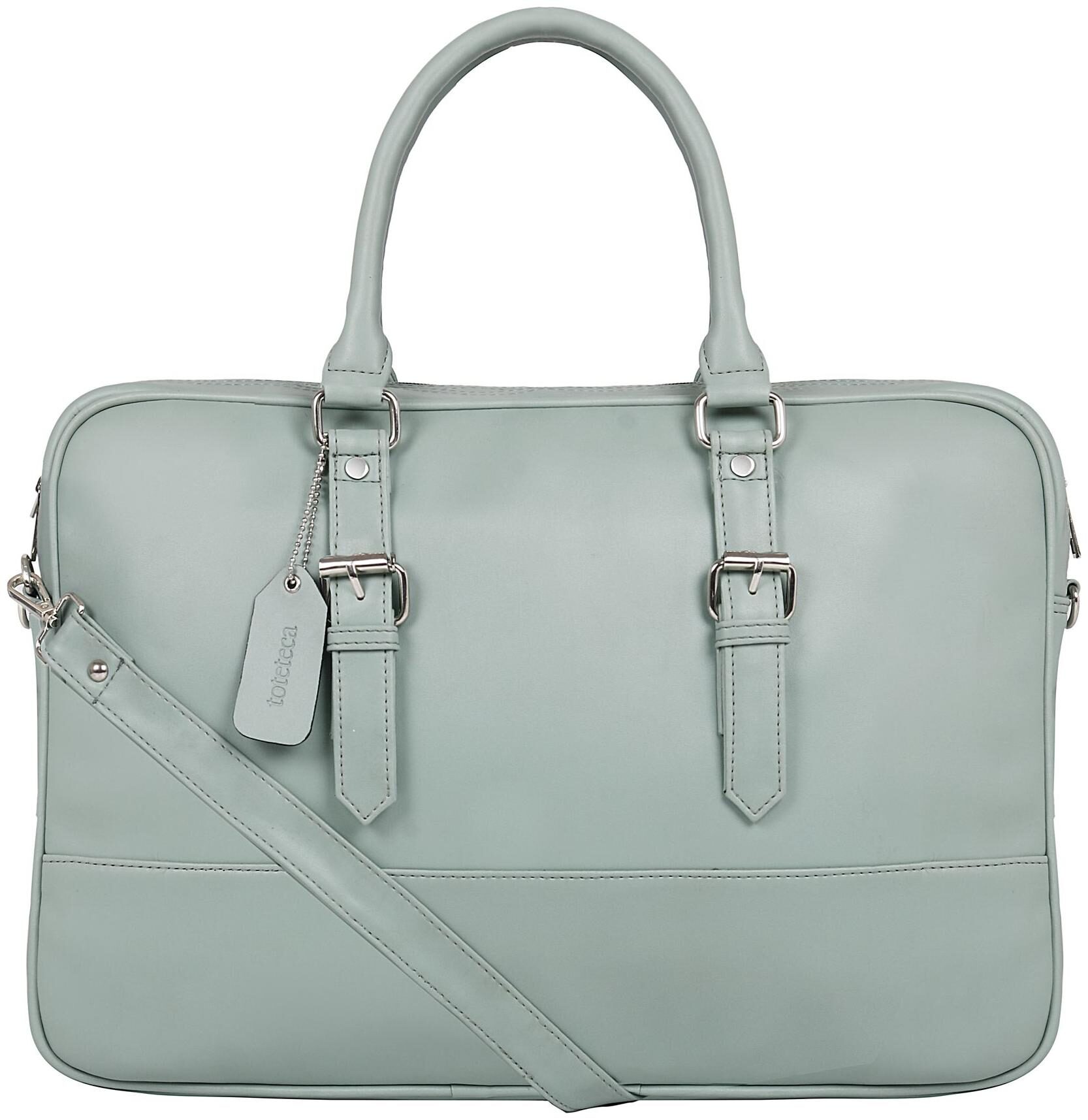 

Toteteca Bag Works Green Faux Leather Laptop Briefcase
