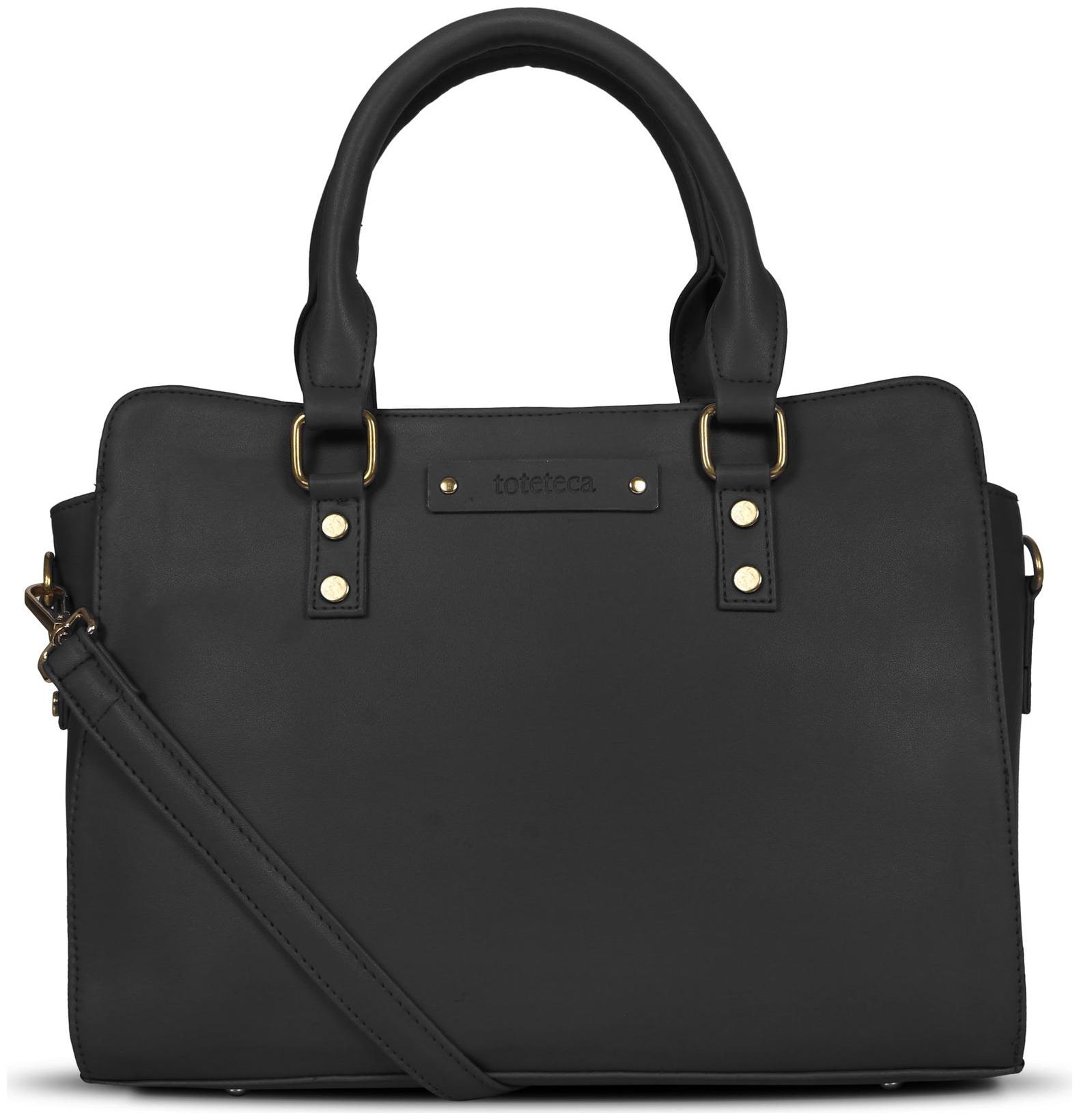 

Toteteca Bag Works Black Faux Leather Shoulder Bag