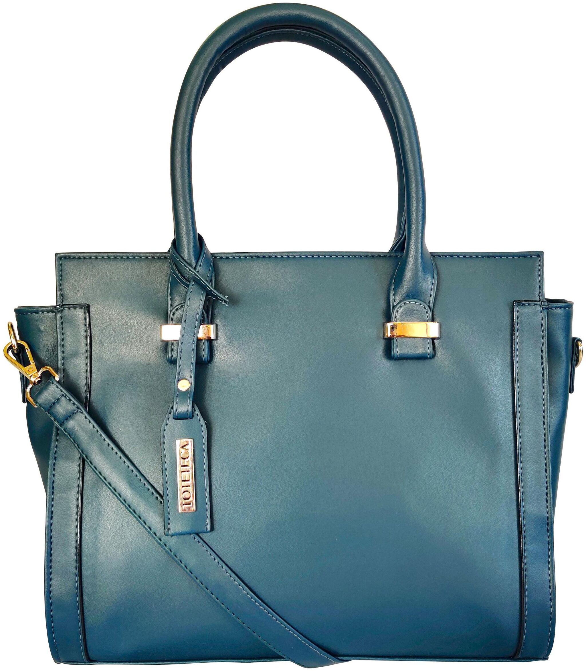 

Toteteca Bag Works Blue Faux Leather Shoulder Bag
