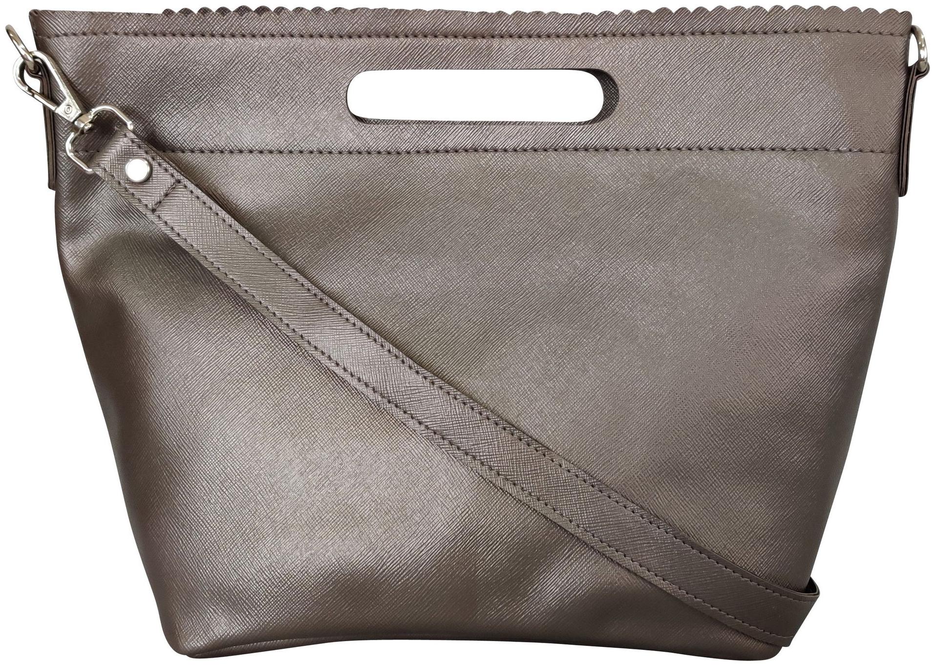 

Toteteca Bag Works Silver Faux Leather Solid Sling Bag