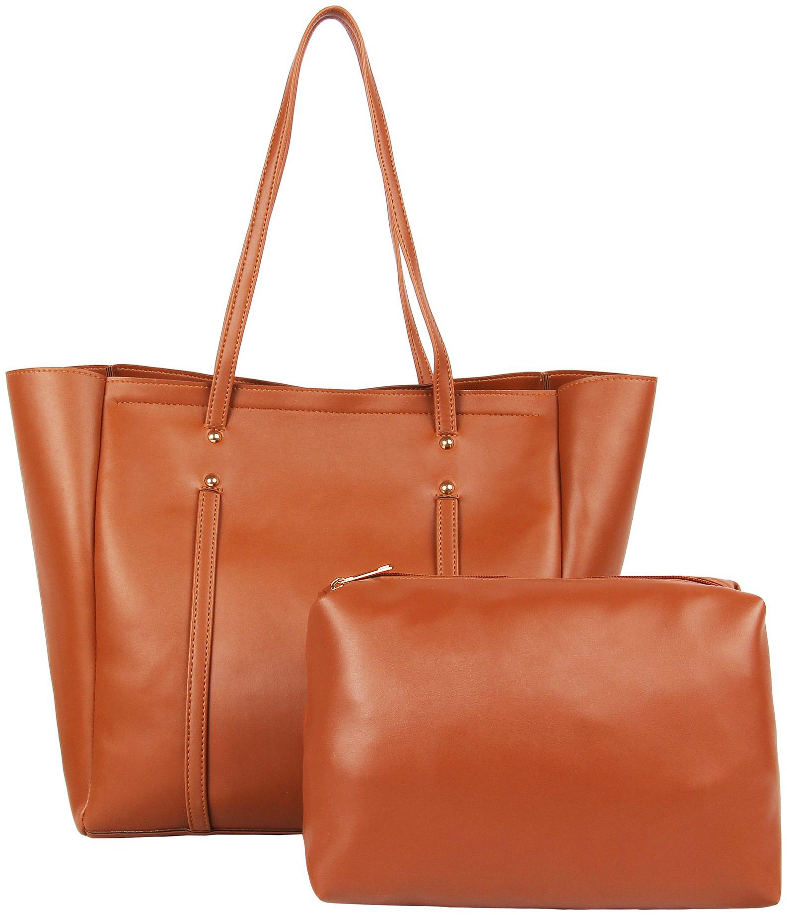 

Toteteca Bag Works Women Solid Faux Leather - Tote Bag Tan