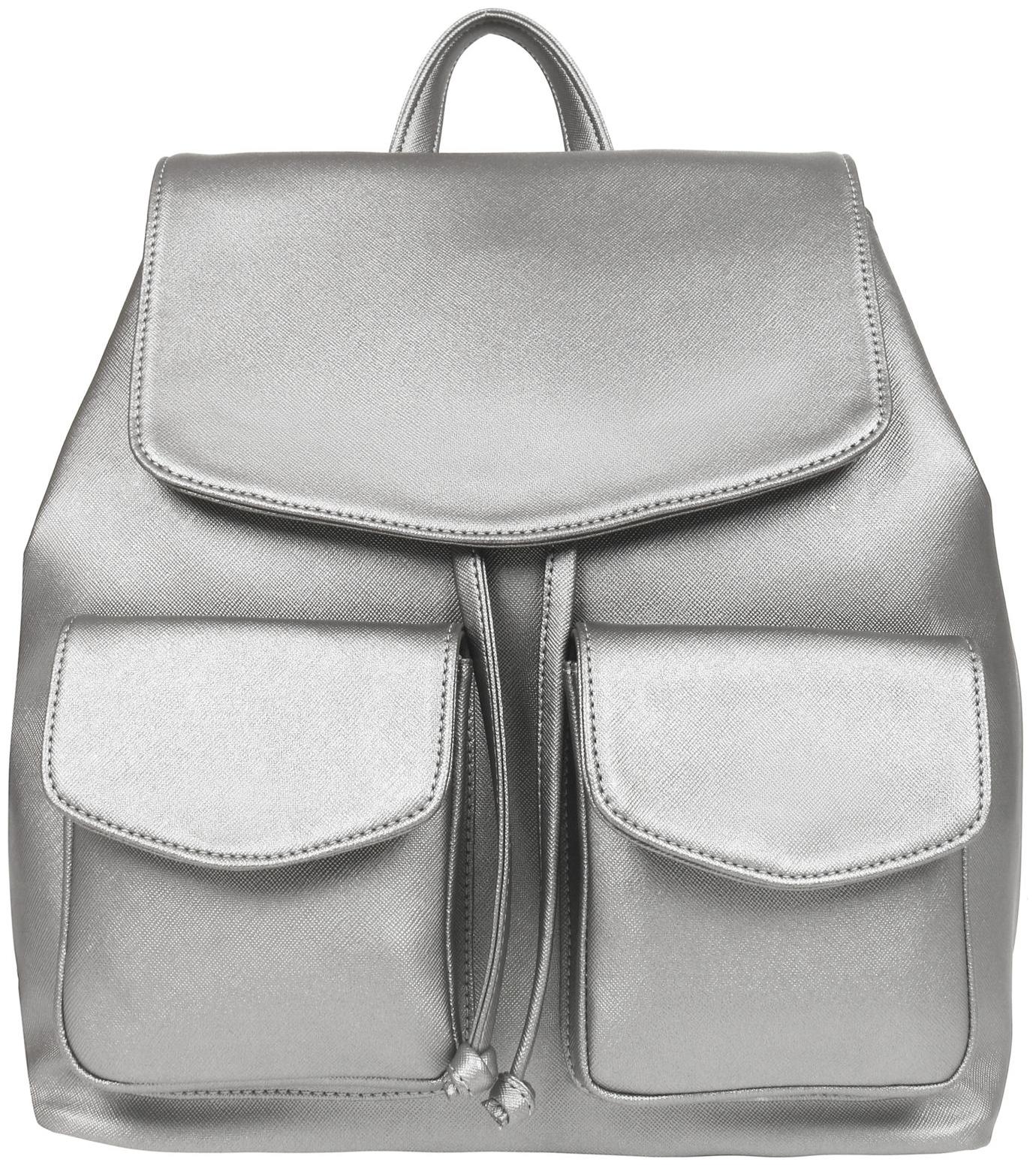 

Toteteca Bag Works Silver PU Backpack
