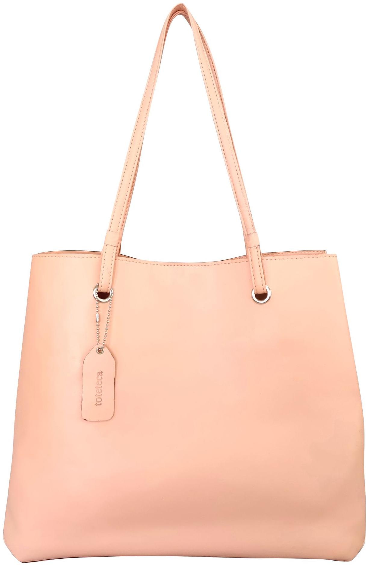 

Toteteca Bag Works Pink Faux Leather Handheld Bag