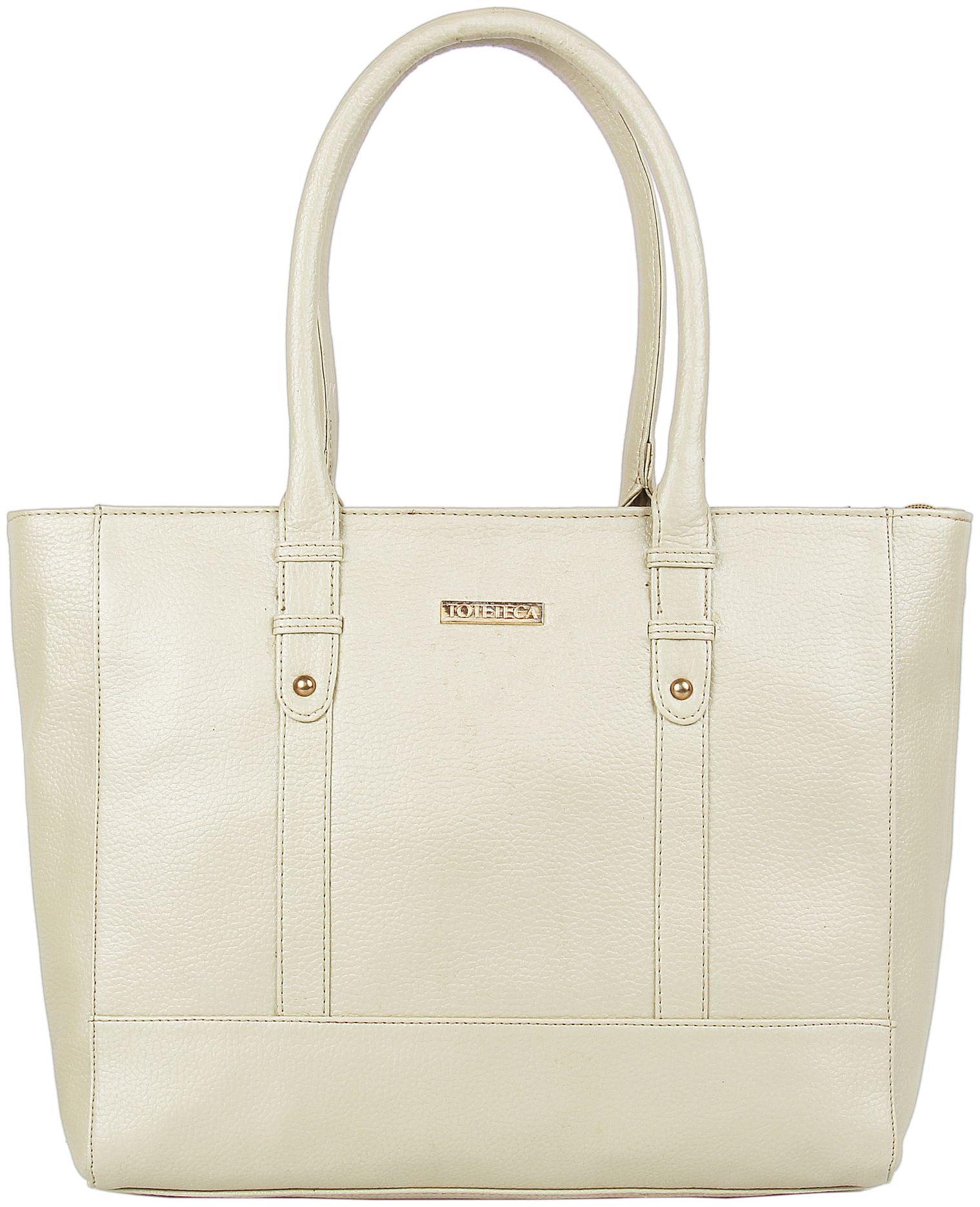 

Toteteca Bag Works Beige Faux Leather Handheld Bag