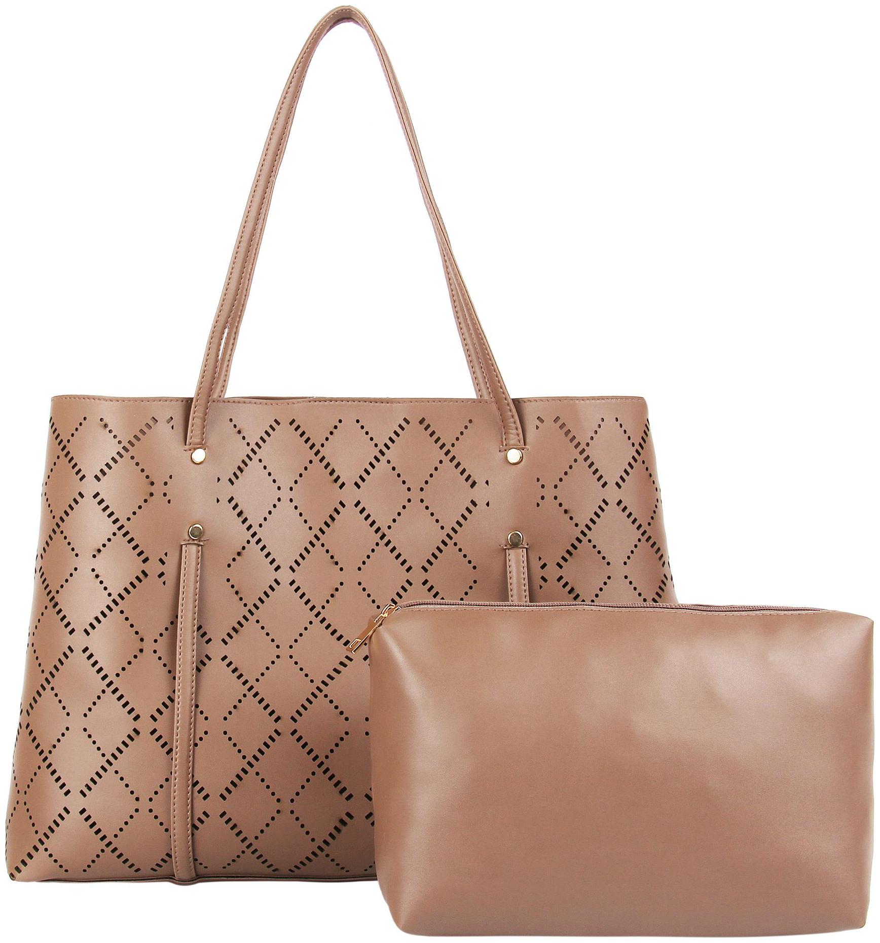 

Toteteca Bag Works Beige Faux Leather Handheld Bag