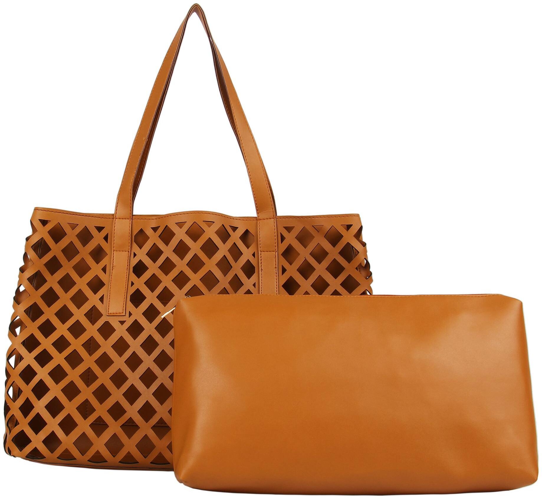 

Toteteca Bag Works Tan Faux Leather Handheld Bag