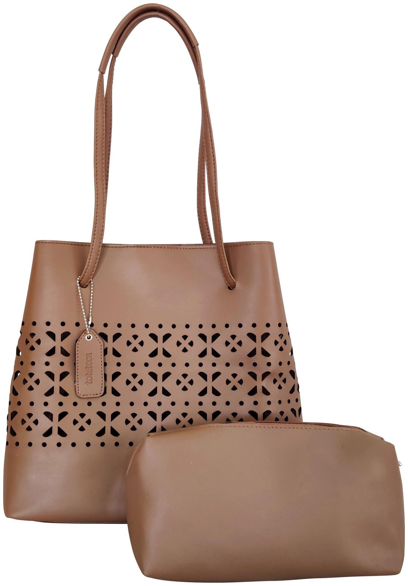 

Toteteca Bag Works Beige Faux Leather Handheld Bag