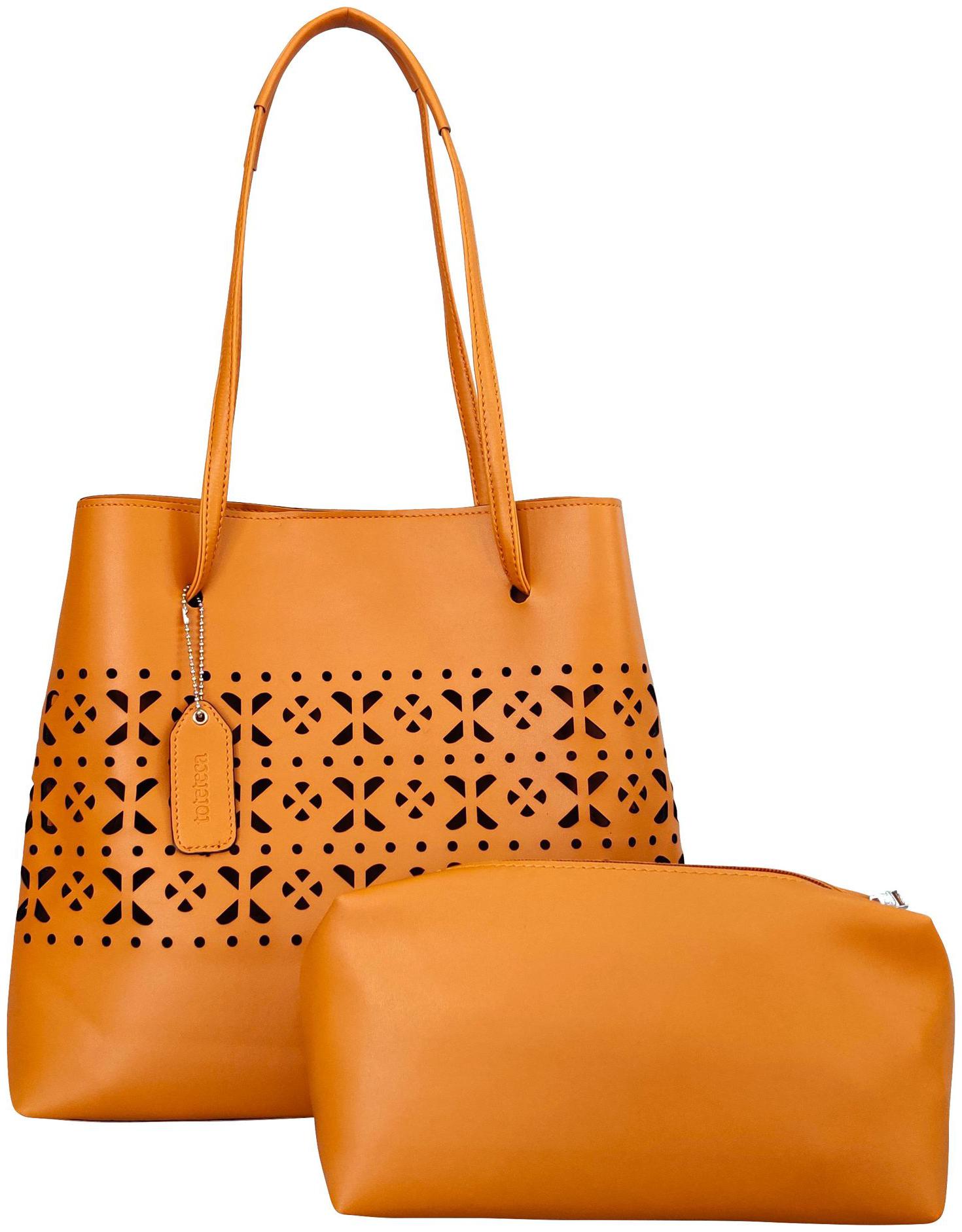 

Toteteca Bag Works Tan Faux Leather Handheld Bag