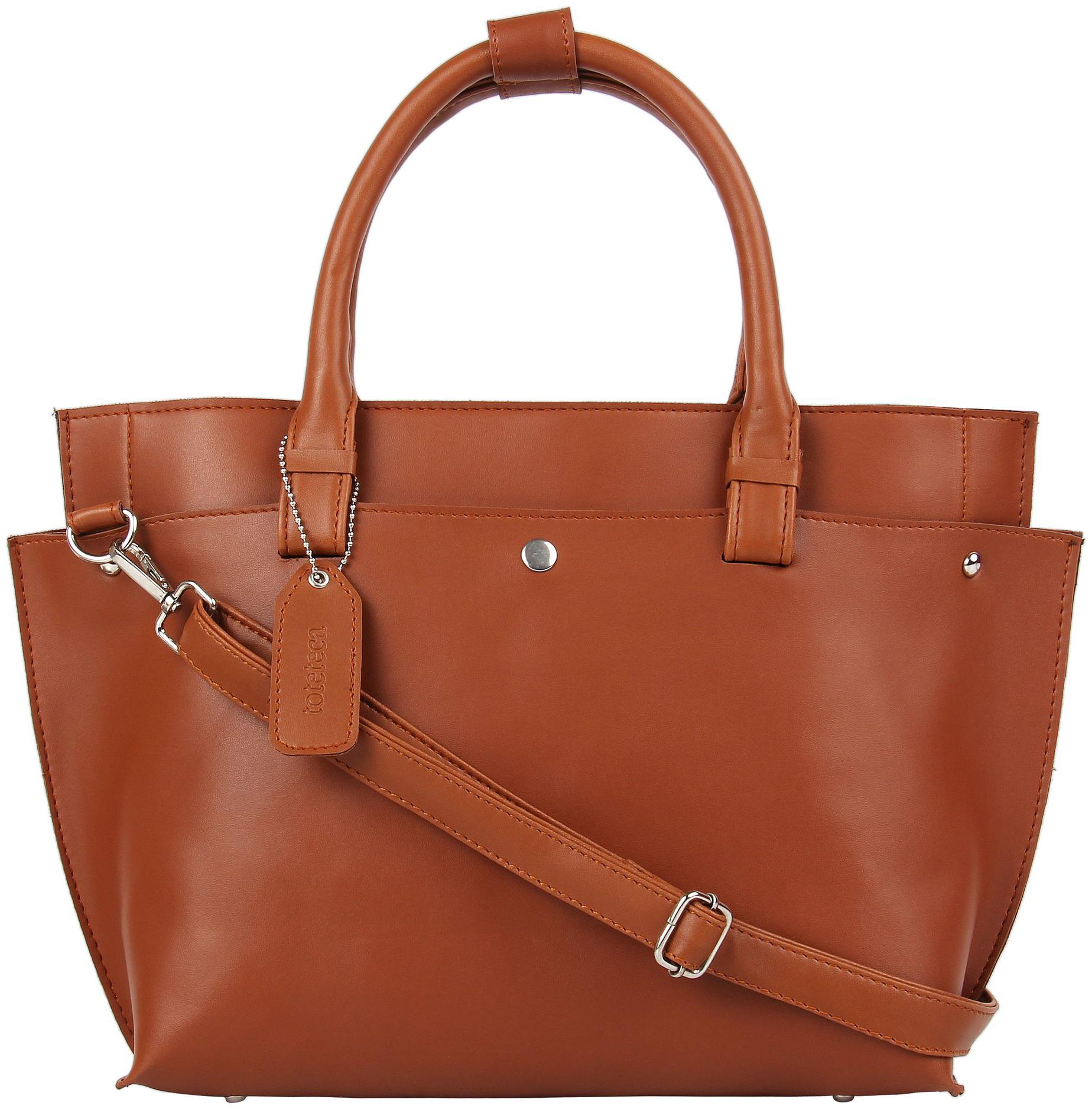 

Toteteca Bag Works Tan Faux Leather Handheld Bag