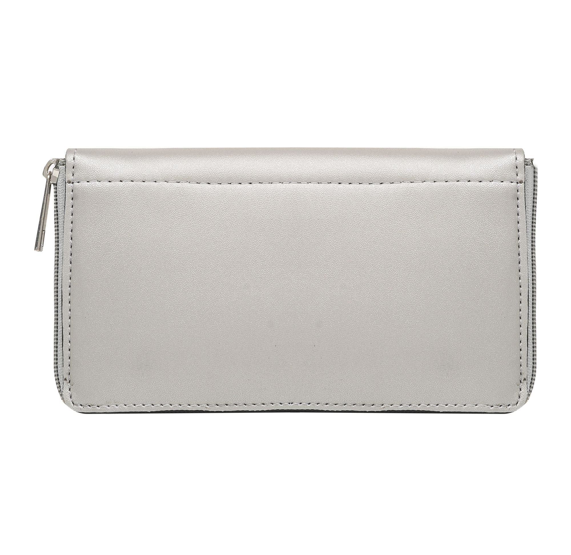 

Toteteca Bag Works Women Silver PU Wallet