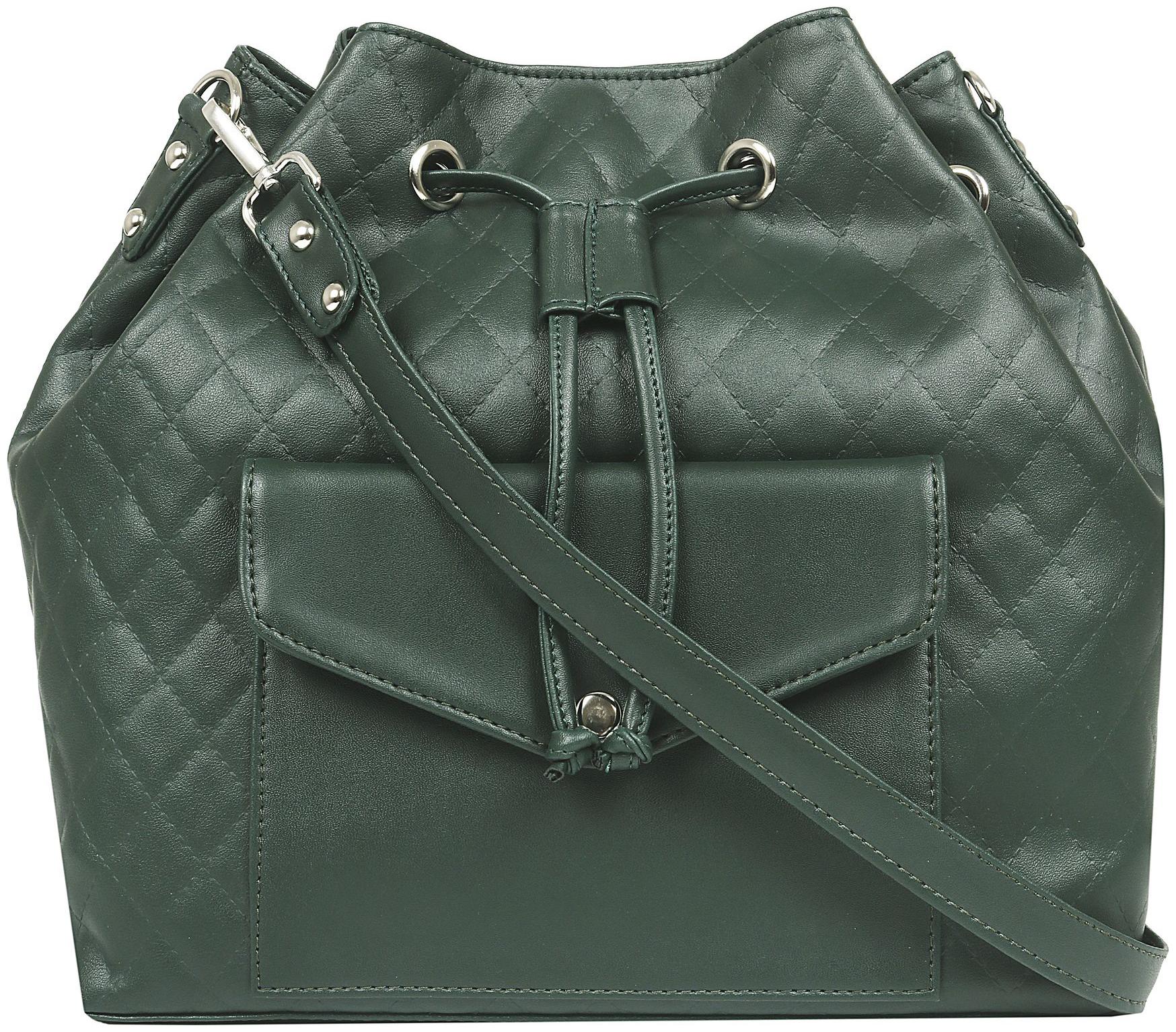 

Toteteca Bag Works Green PU Solid Sling Bag