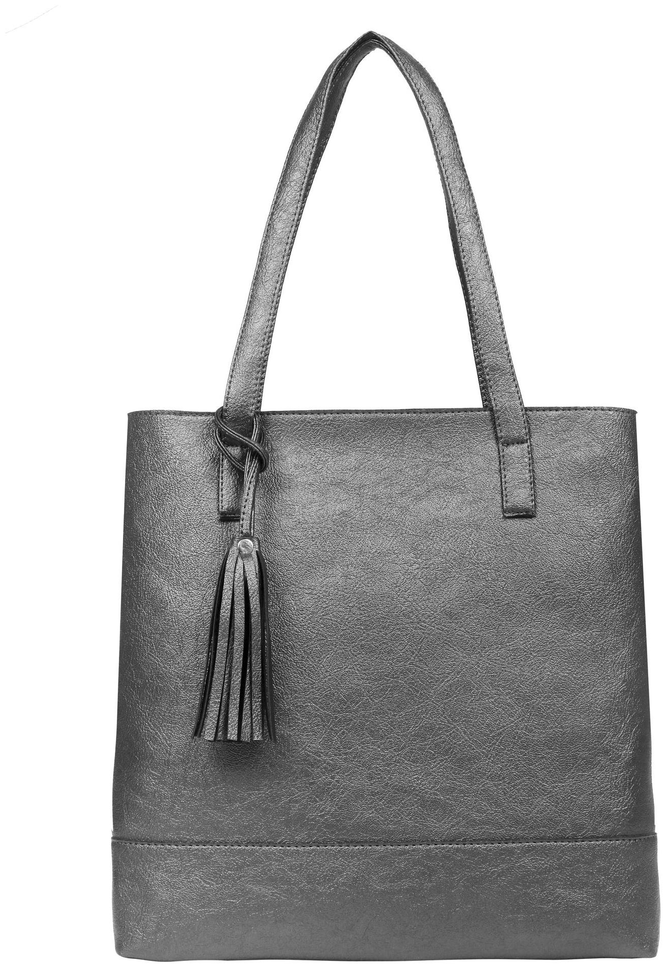 

Toteteca Bag Works Silver PU Shoulder Bag