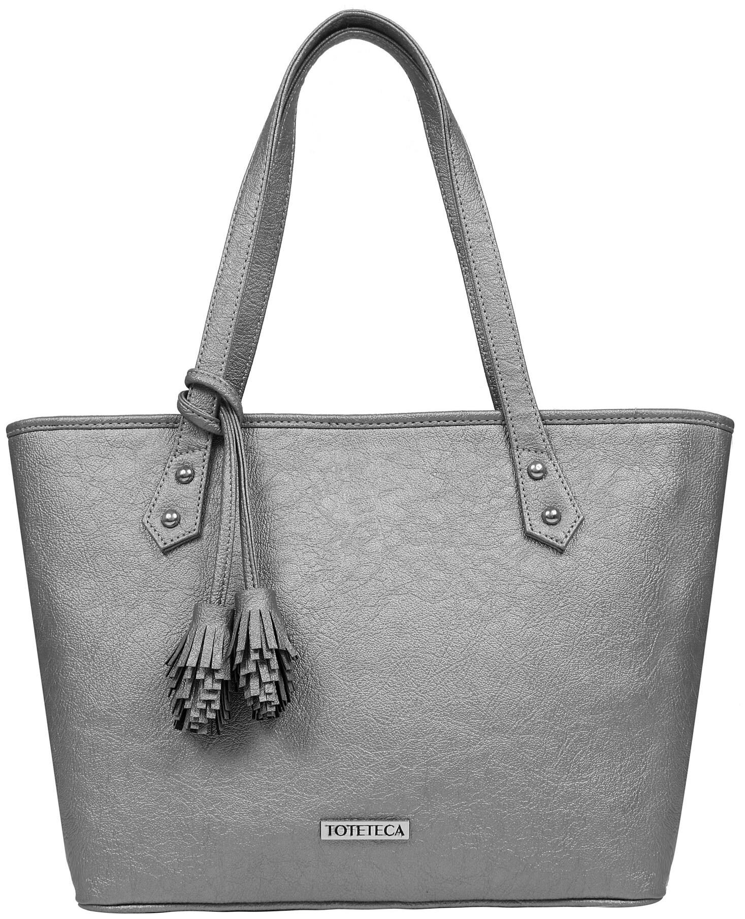 

Toteteca Bag Works Silver PU Shoulder Bag