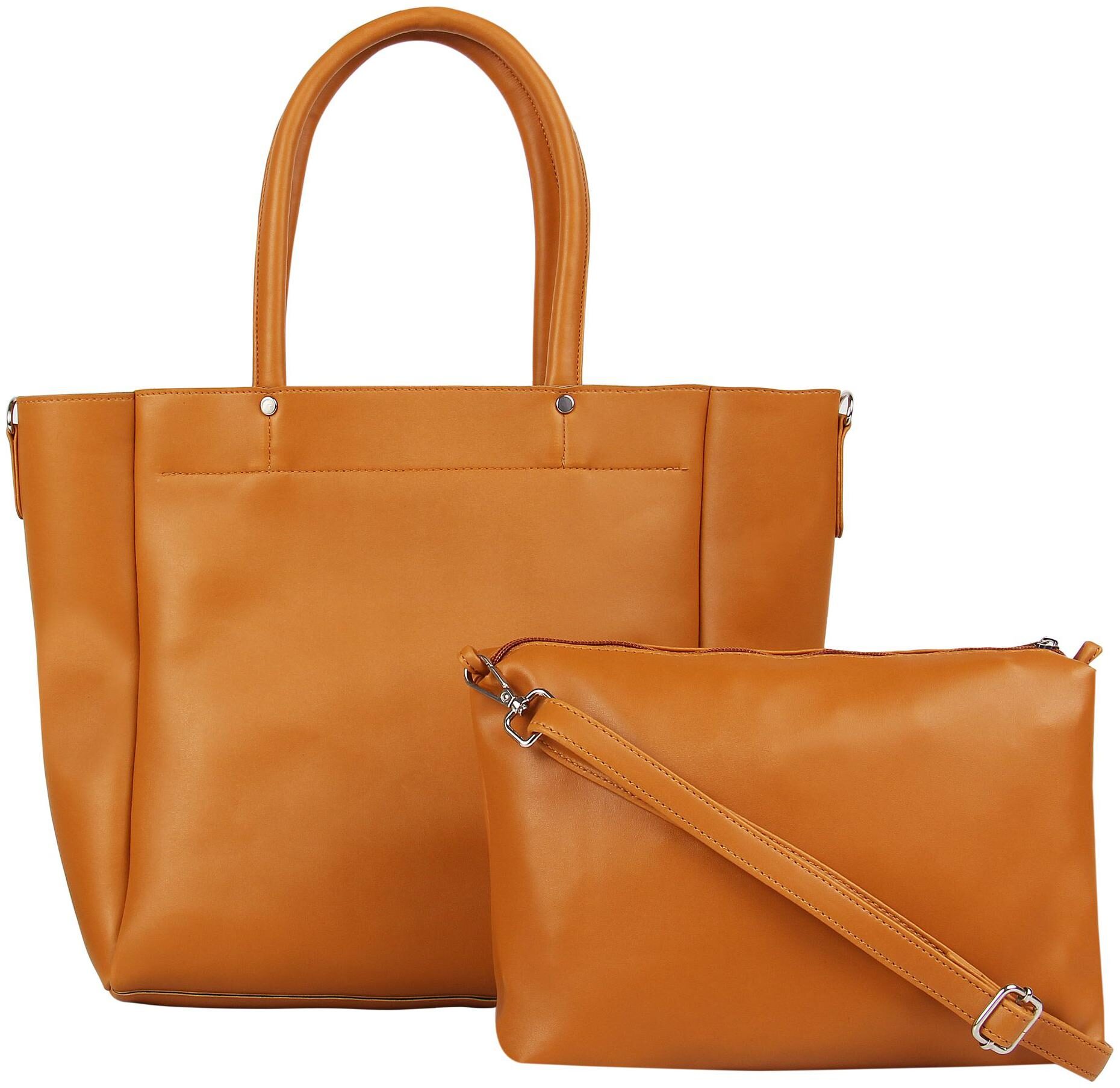 

Toteteca Bag Works Tan Faux Leather Handheld Bag